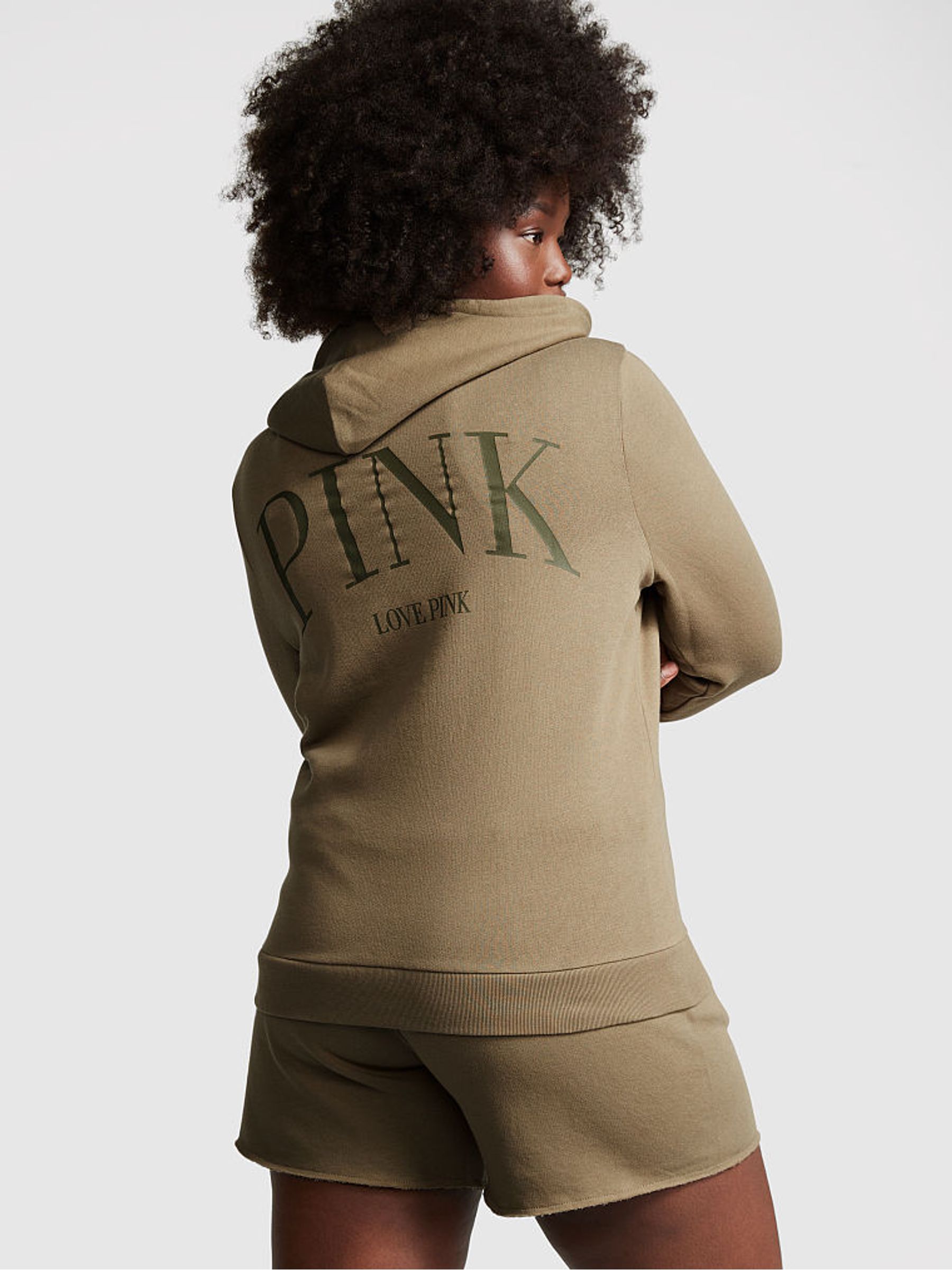 Dusted Olive Green Fleece ZipUp Everyday Hoodie - Image 2 of 5