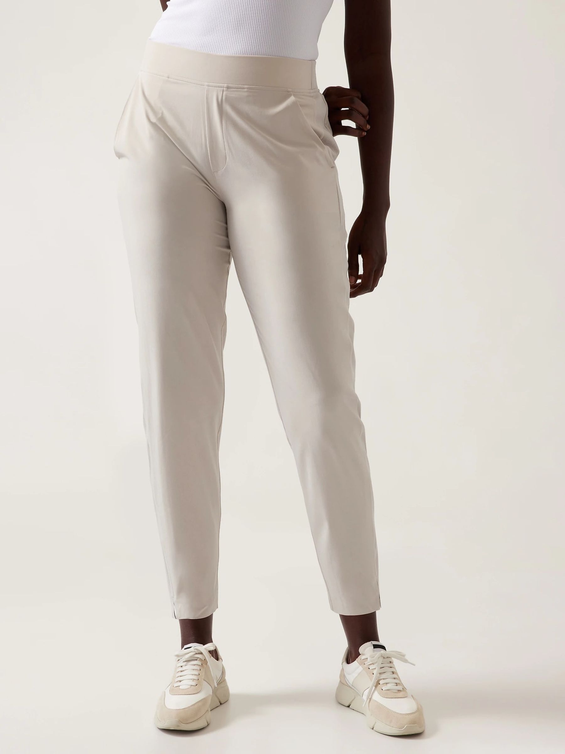 Athleta Cream Brooklyn Mid Rise Featherweight Ankle Trousers - Image 1 of 1