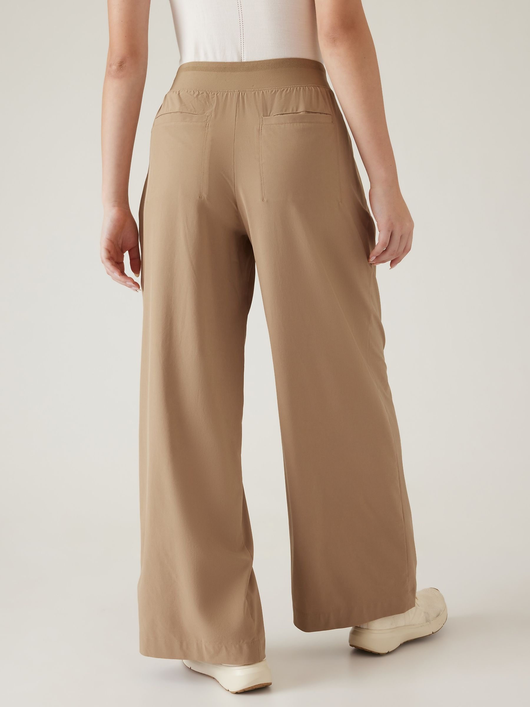 Athleta Brown Brooklyn Mid Rise Lightweight Wide Leg Trousers - Image 2 of 5