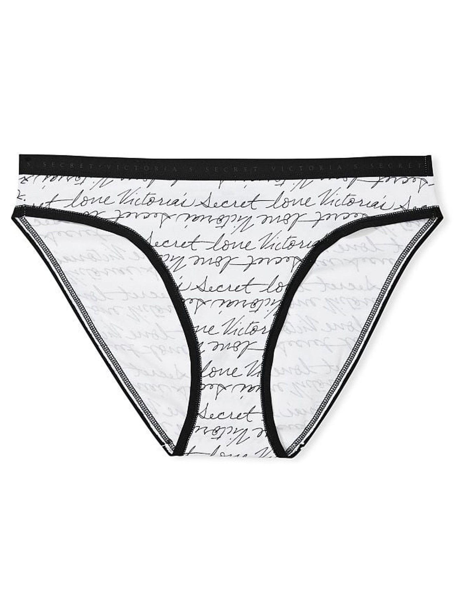 White VS Script Bikini Stretch Cotton Knickers - Image 3 of 3