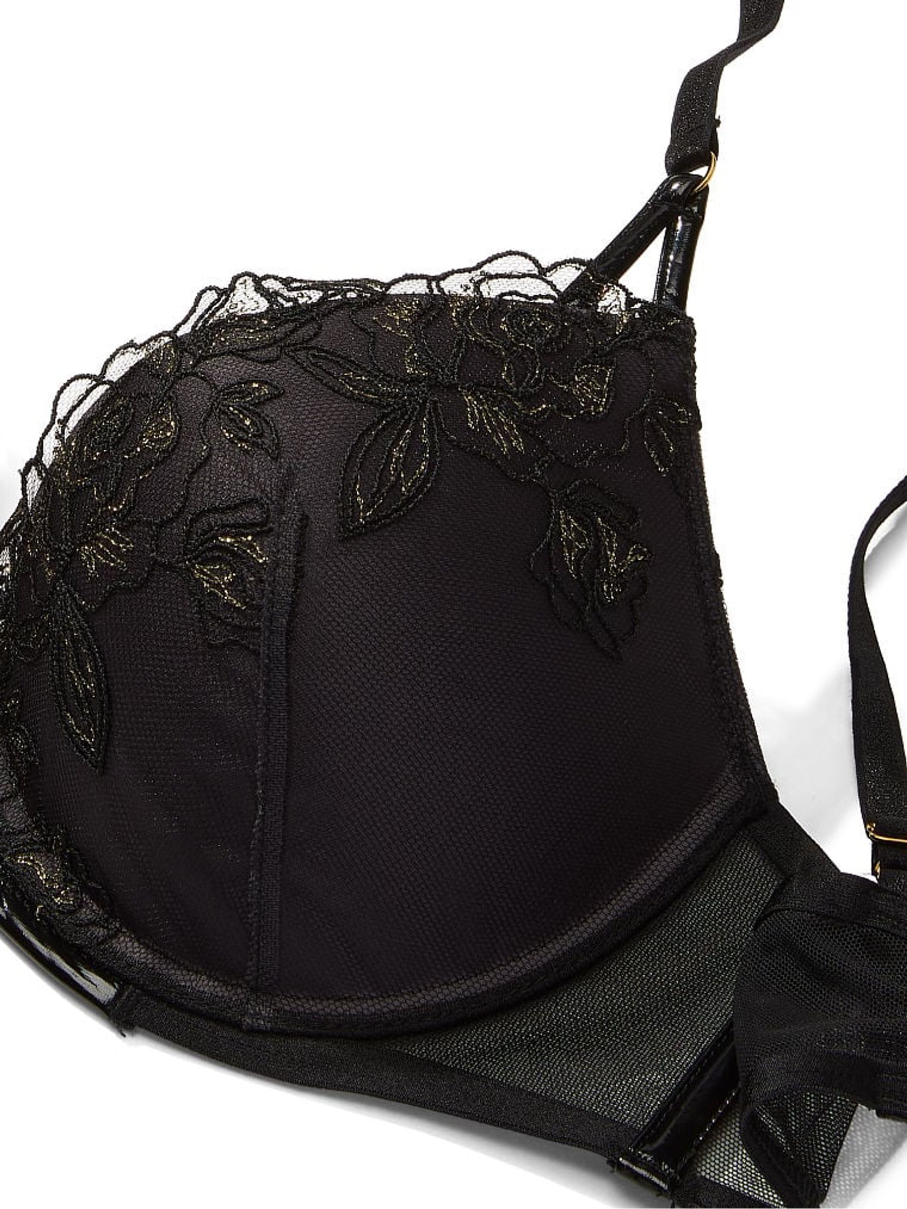 Black Embroidered Push Up Bra - Image 2 of 3