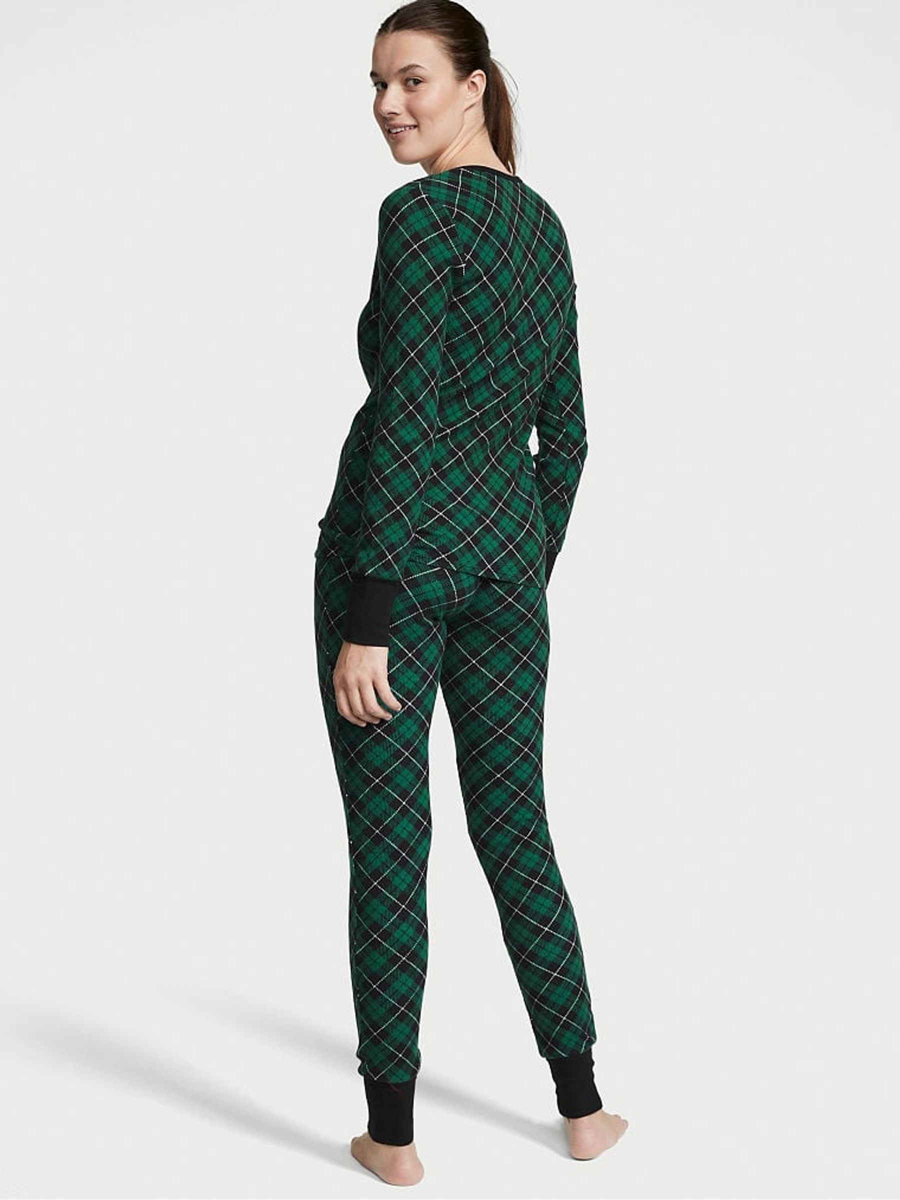 Spruce Green Tartan Long Pyjamas - Image 2 of 3