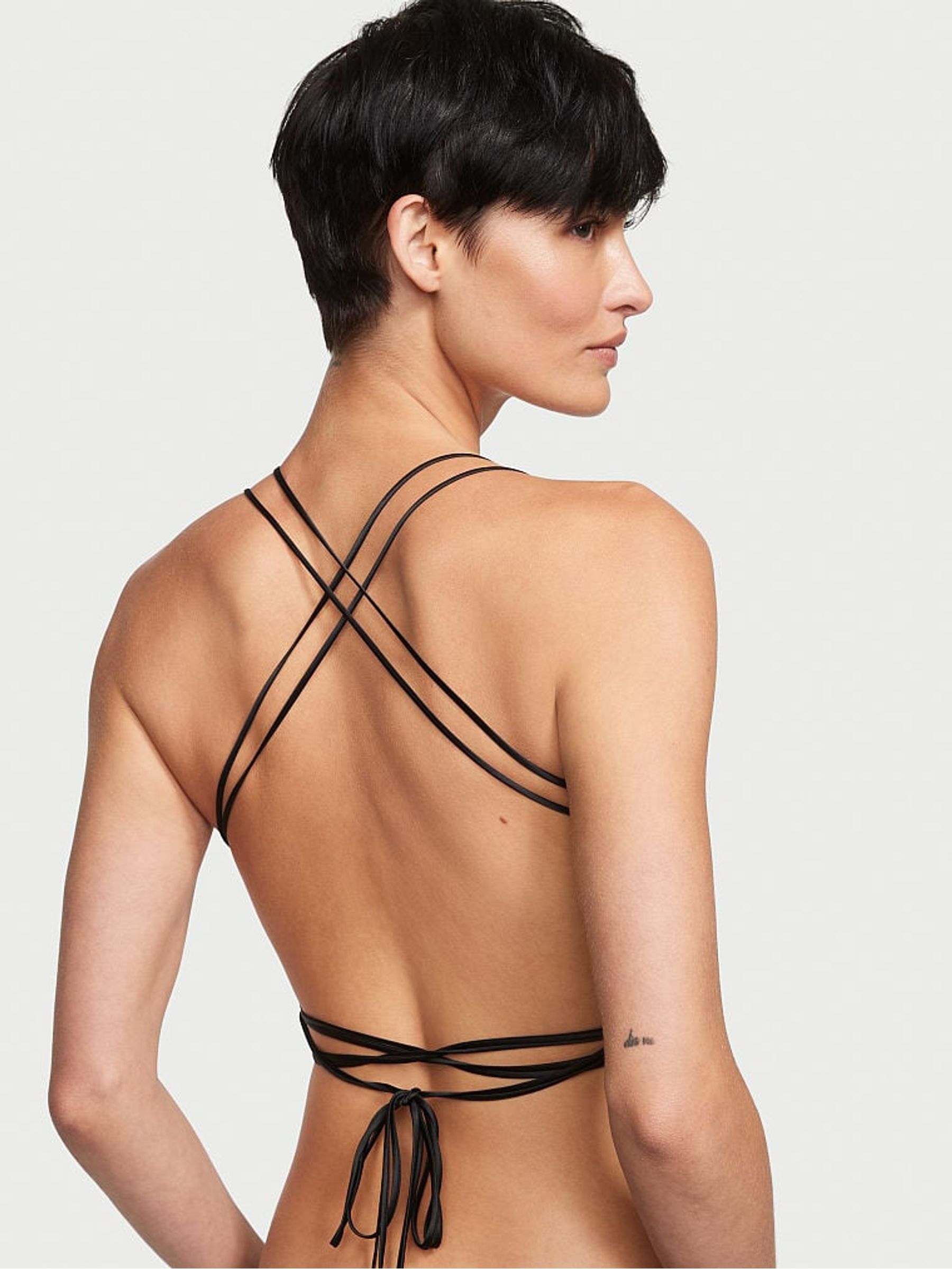Black Embroidered Embroidered Corset Bra Top - Image 2 of 3