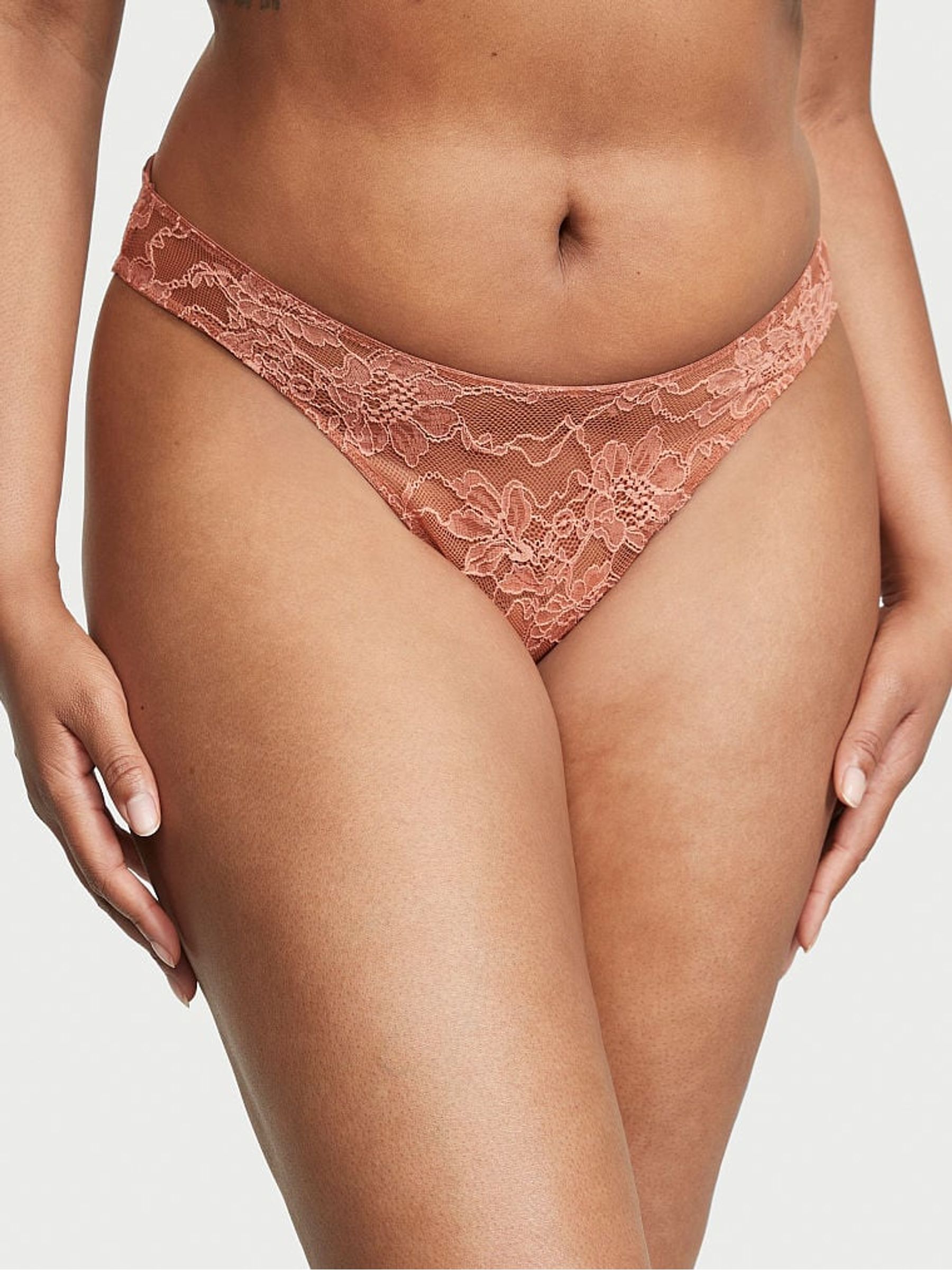 Chemise Nude Shine Strap Lace Thong Knickers - Image 1 of 2
