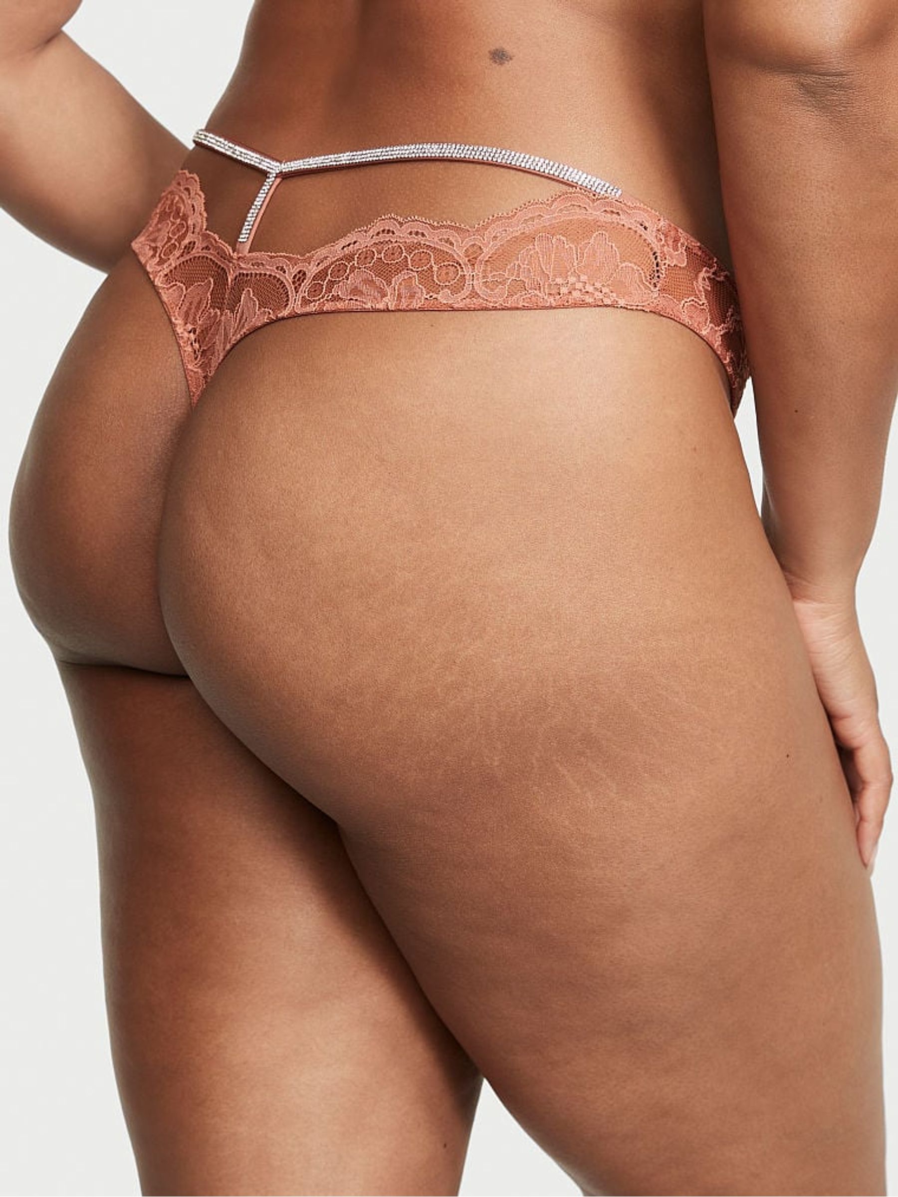 Chemise Nude Shine Strap Lace Thong Knickers - Image 2 of 2