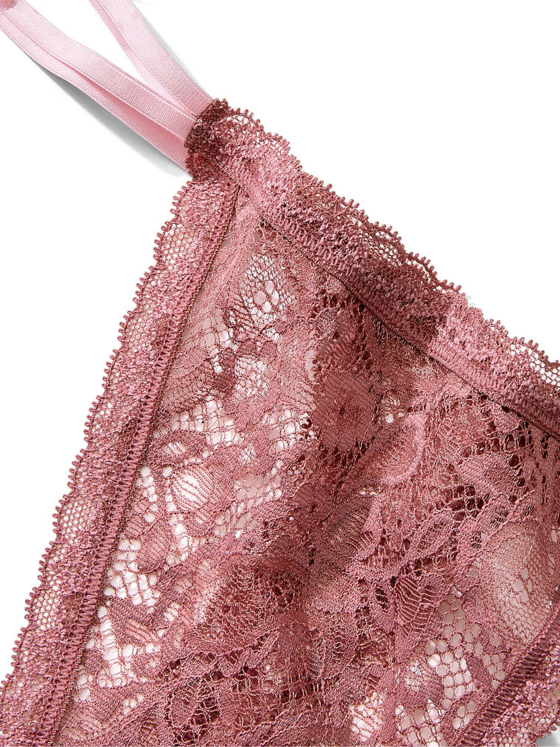 Vintage Rose Pink Paisley Lace Thong Knickers - Image 4 of 4
