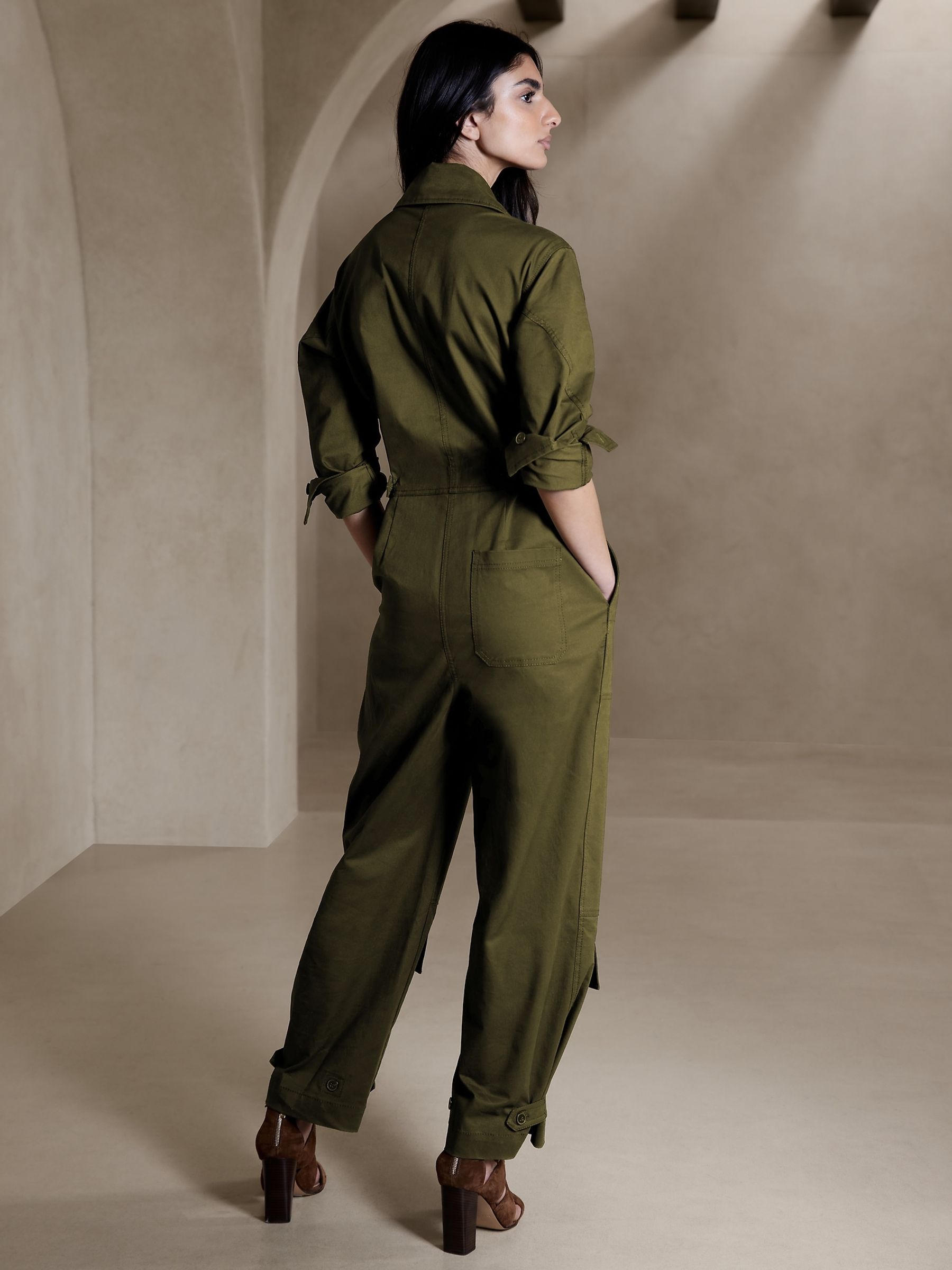 Banana Republic Green Paola Utility Jumpsuit - Image 2 of 5