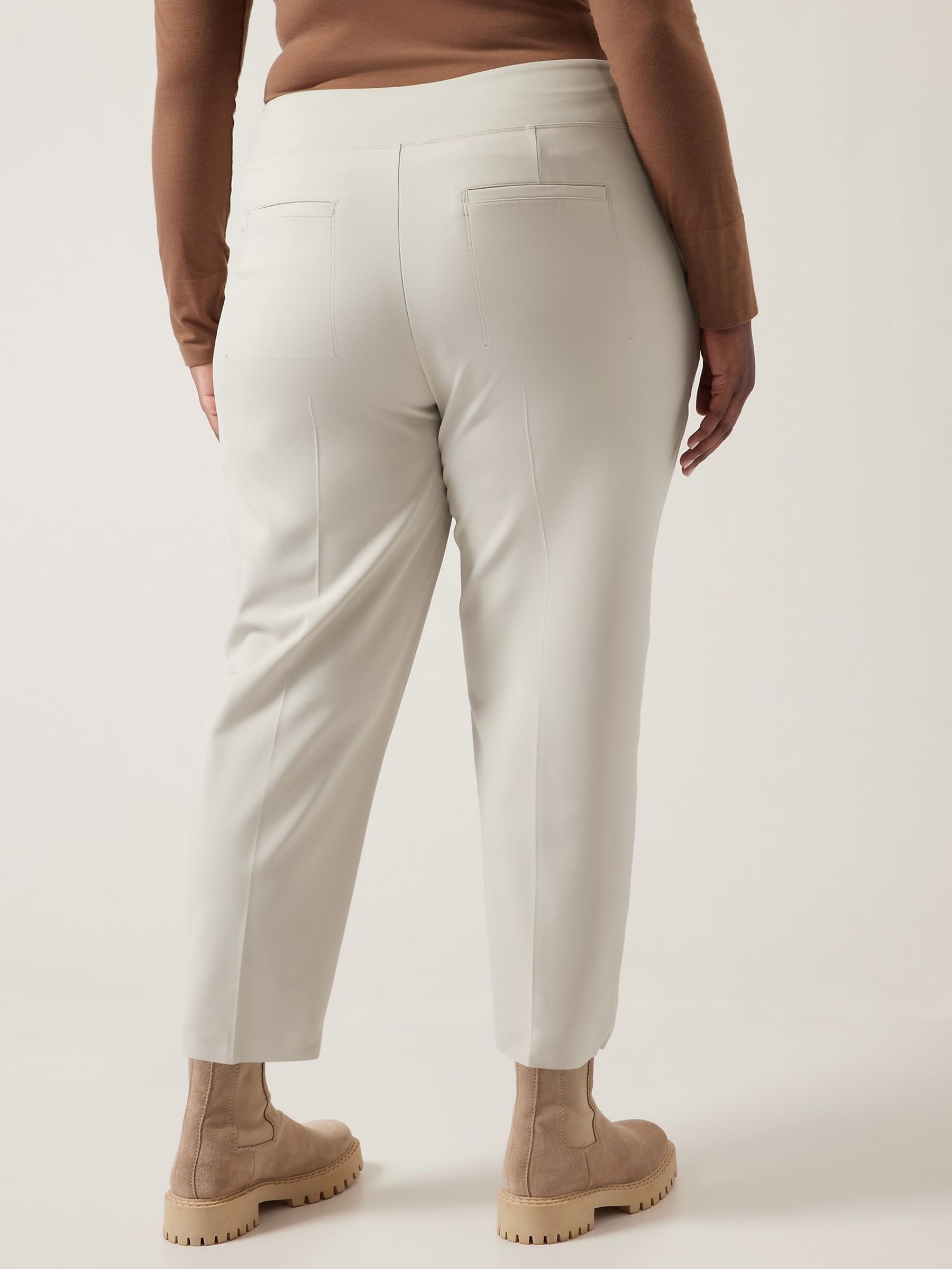 Athleta Cream Endless Mid Rise Taper Trousers - Image 2 of 7