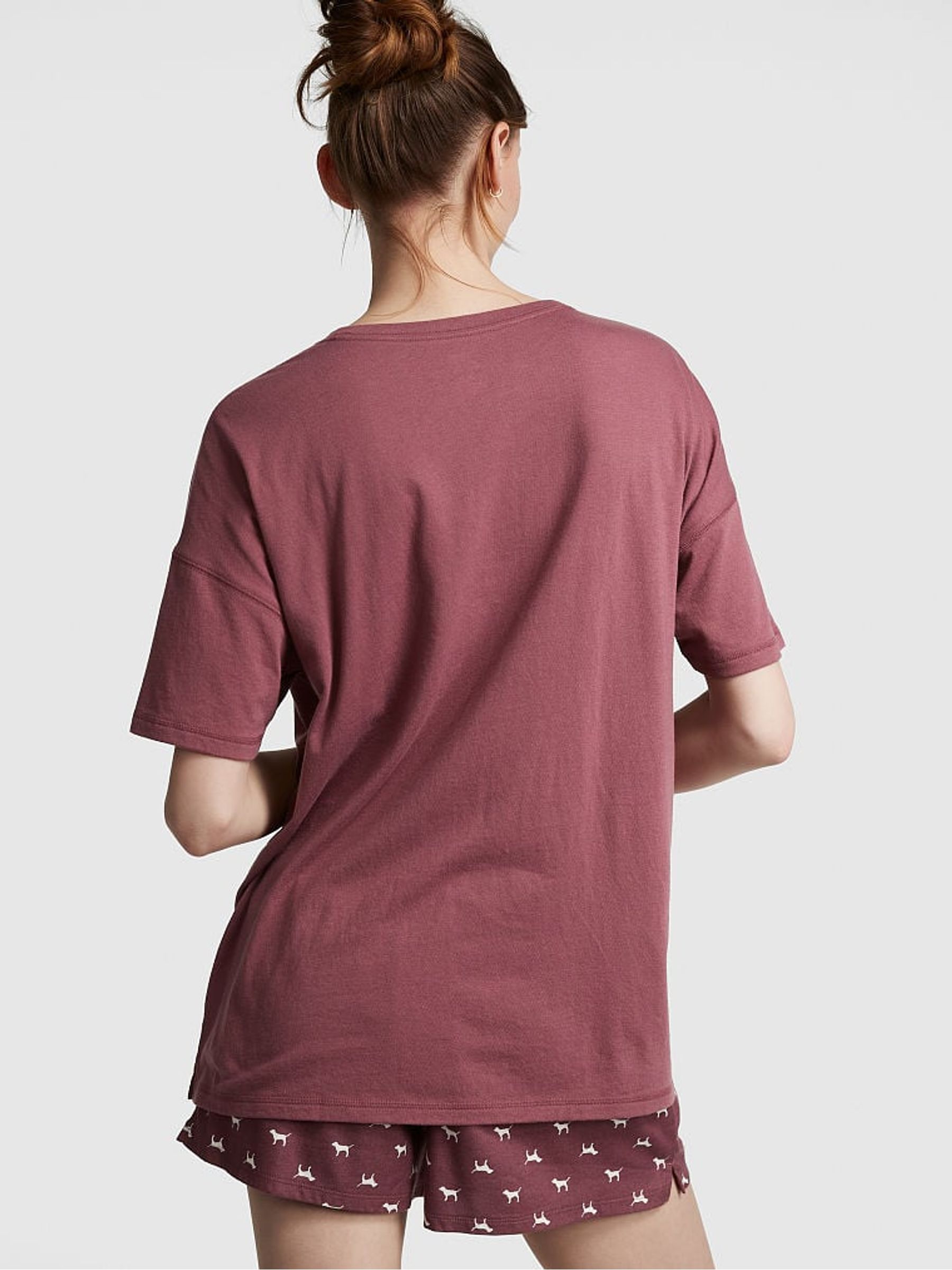 Morning Rose Pink Cotton Oversized Sleep Shirt - Image 2 of 4
