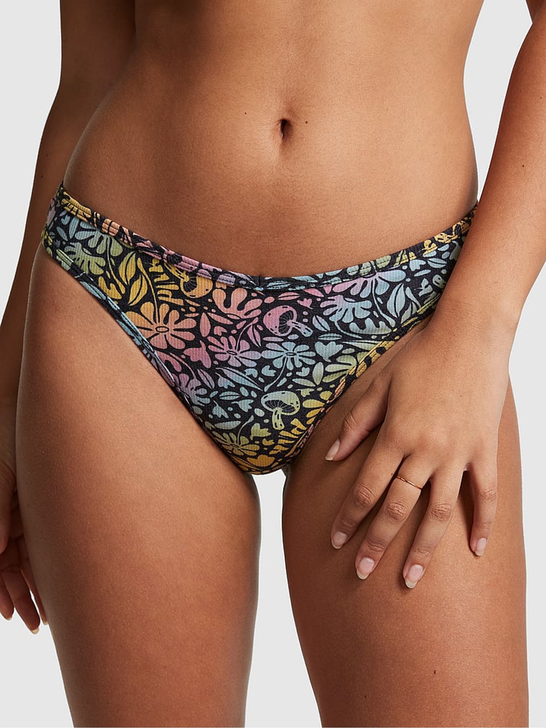 Pure Black Groovey Cotton Thong Knickers - Image 1 of 3 Pure Black Groovey Cotton Thong Knickers - Image 1 of 3