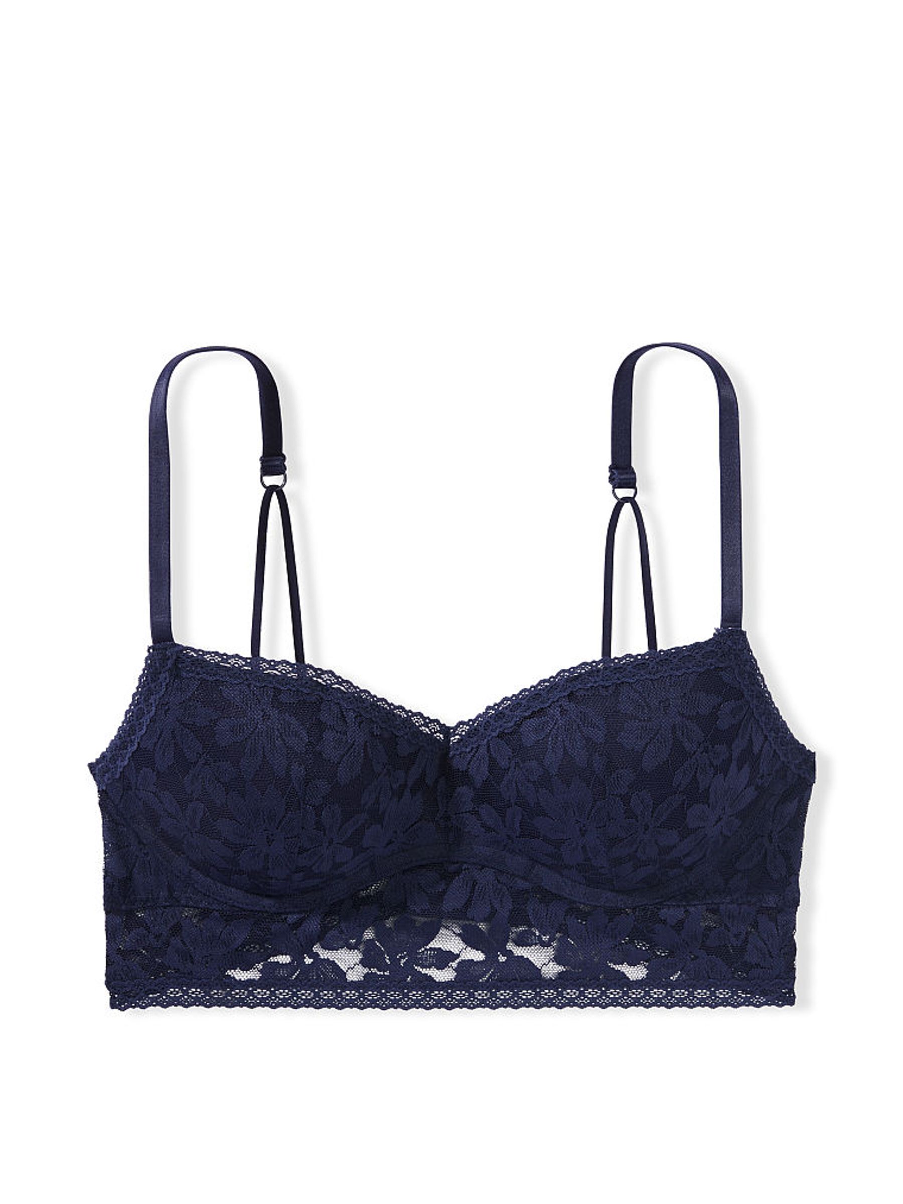 Midnight Navy Blue Lace Wired Push Up Bralette - Image 4 of 4