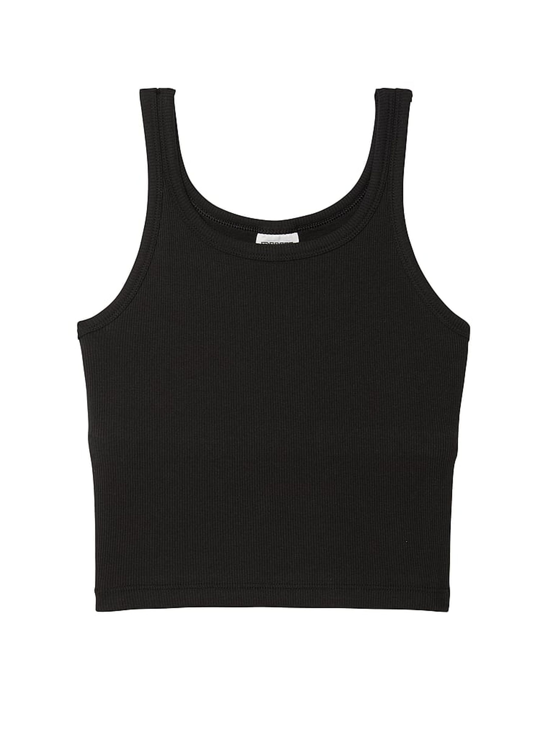 Black Crop Ribbed Tank Top - Image 3 of 3