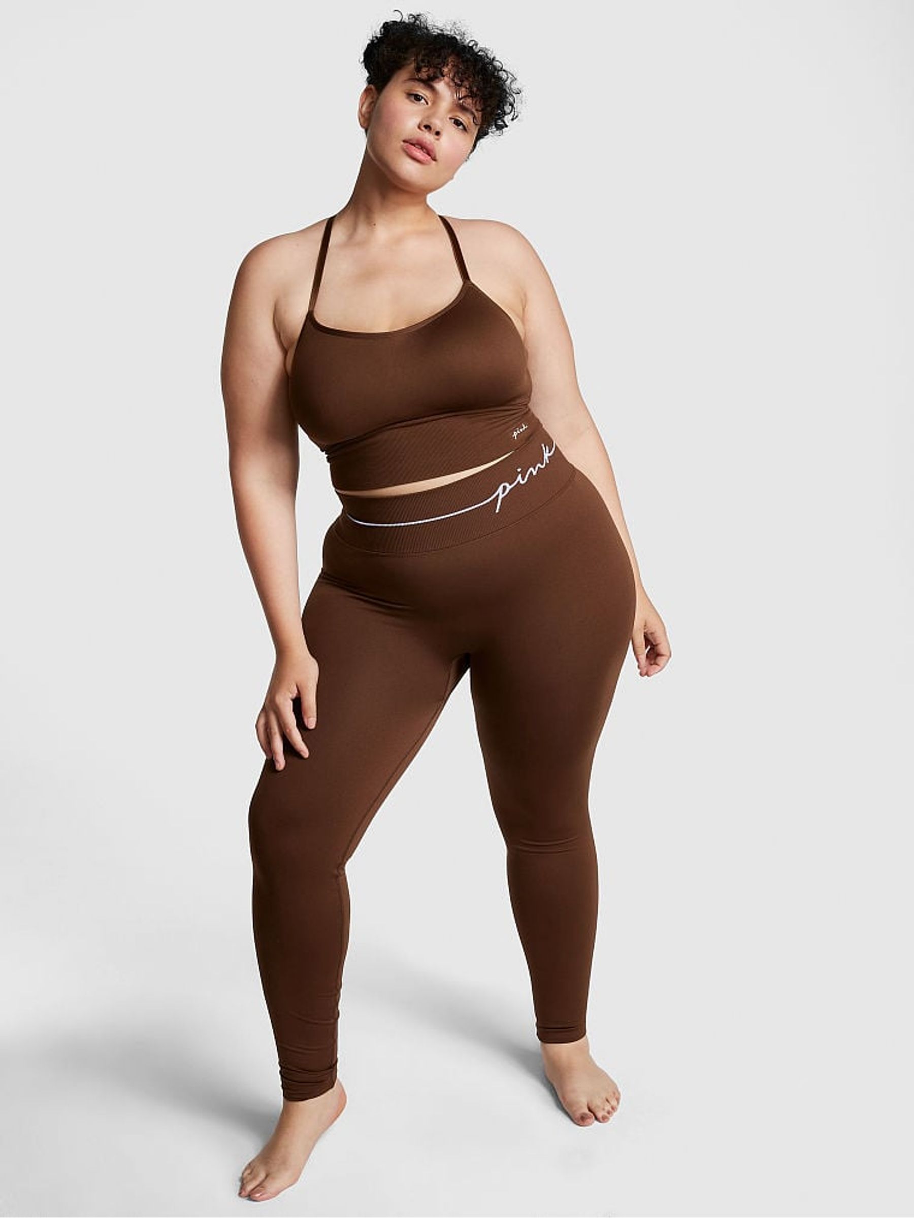 Chocolate Kiss Brown Seamless Air Sports Bra - Image 3 of 4