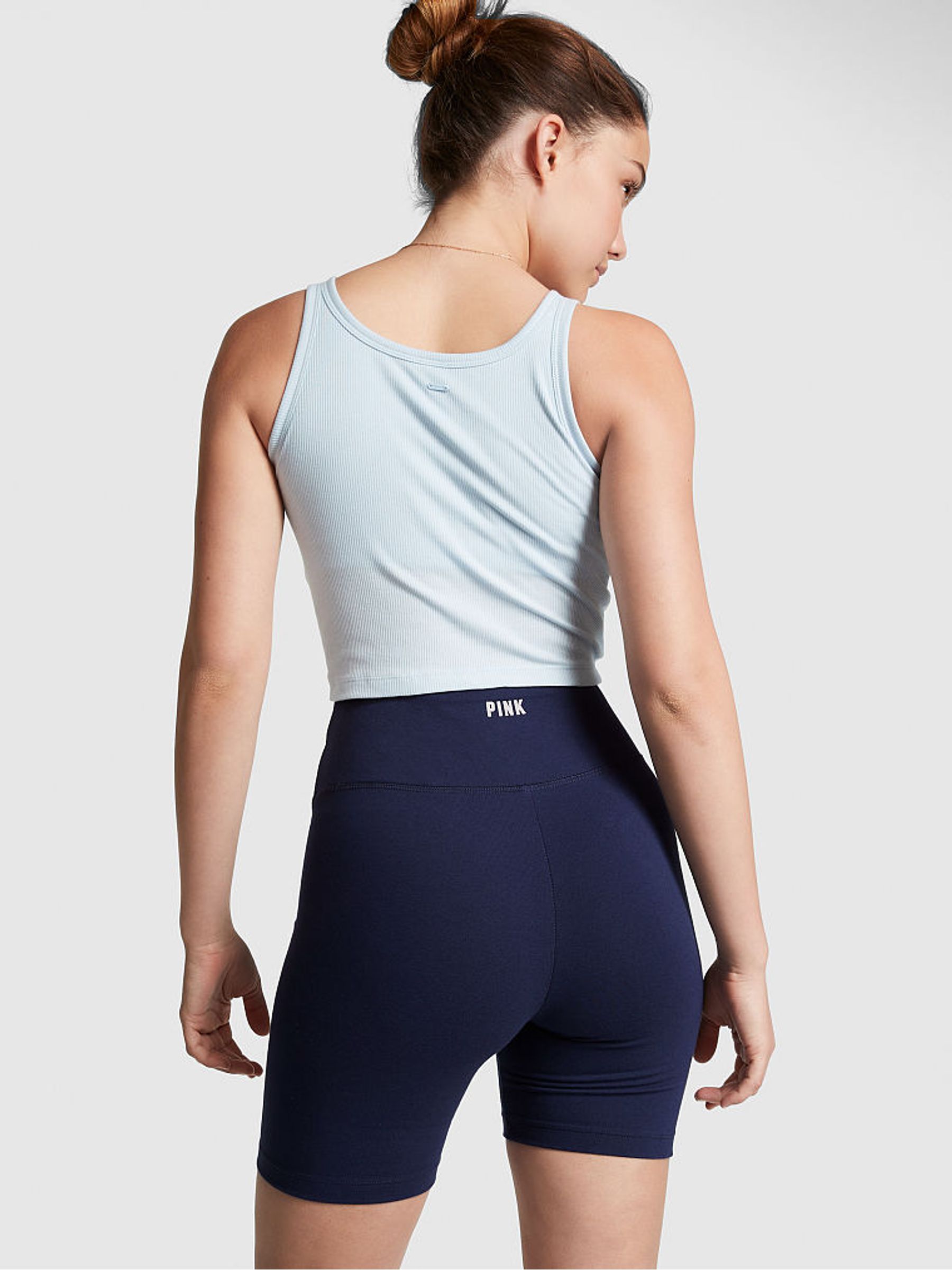Midnight Navy Blue Cotton Twist Front Bike Short - Image 2 of 2