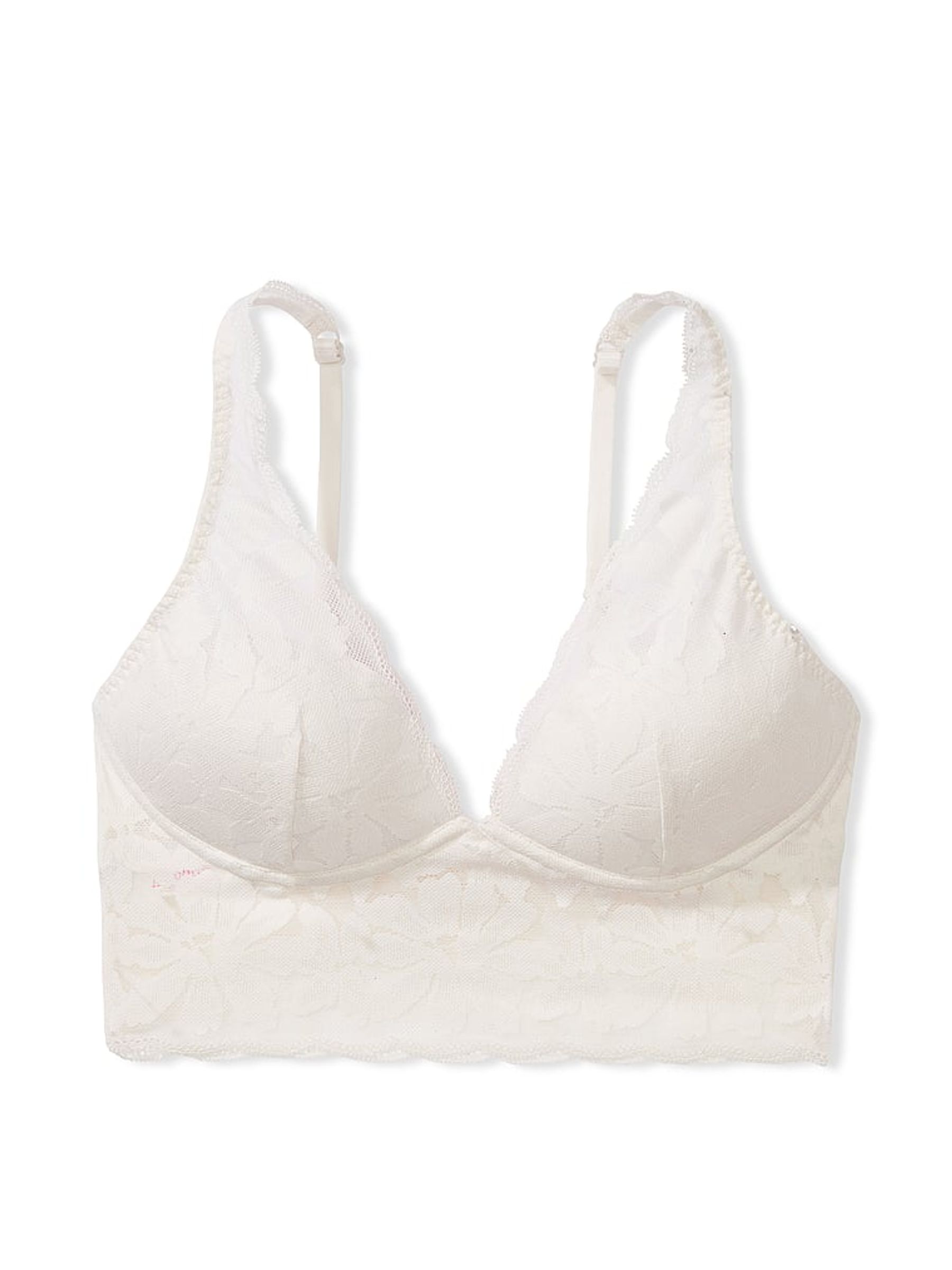 Coconut White Lace Lightly Lined Plunge Bralette - Image 4 of 4