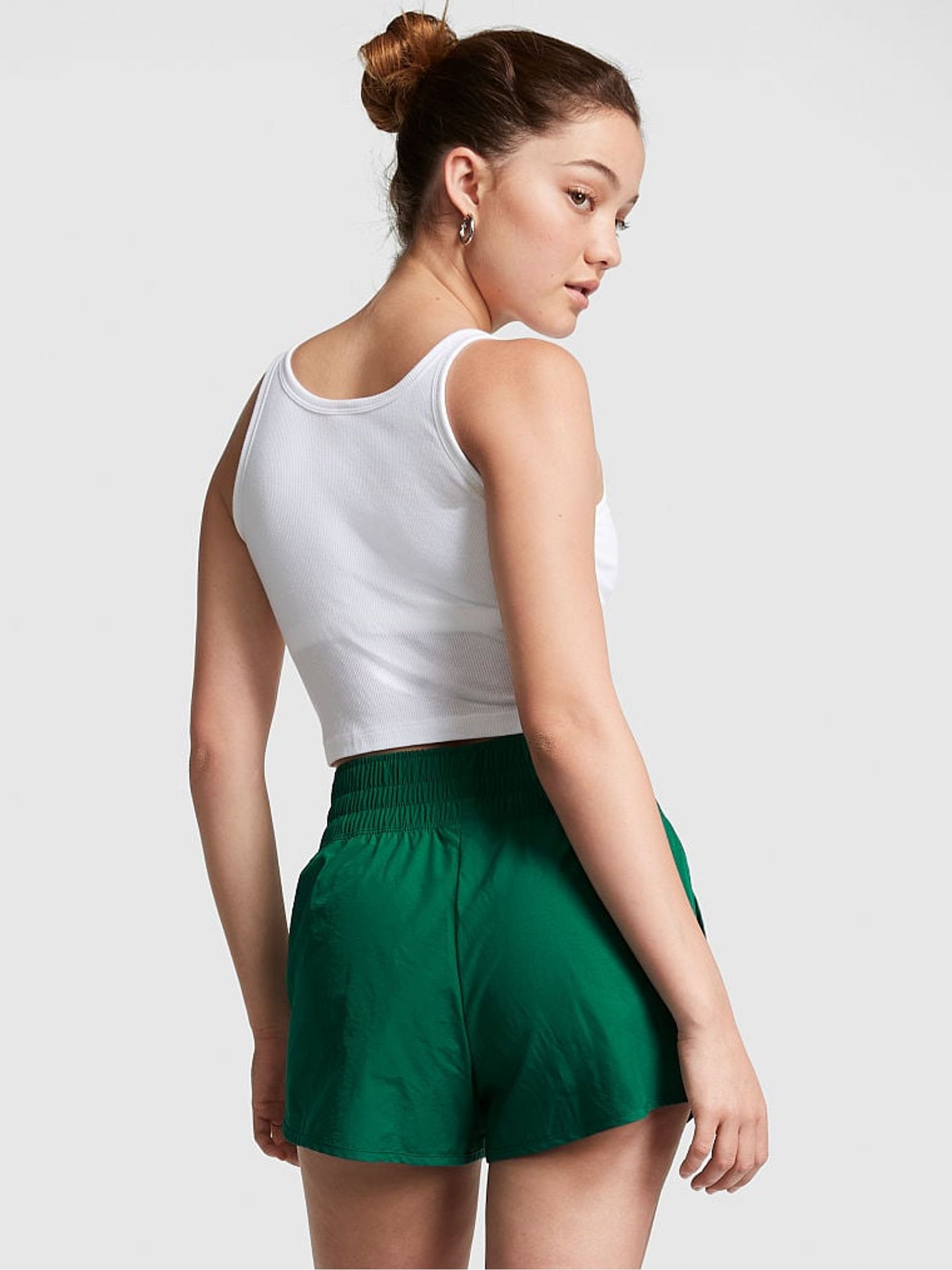 Garnet Green High Waist Running Shorts - Image 3 of 4
