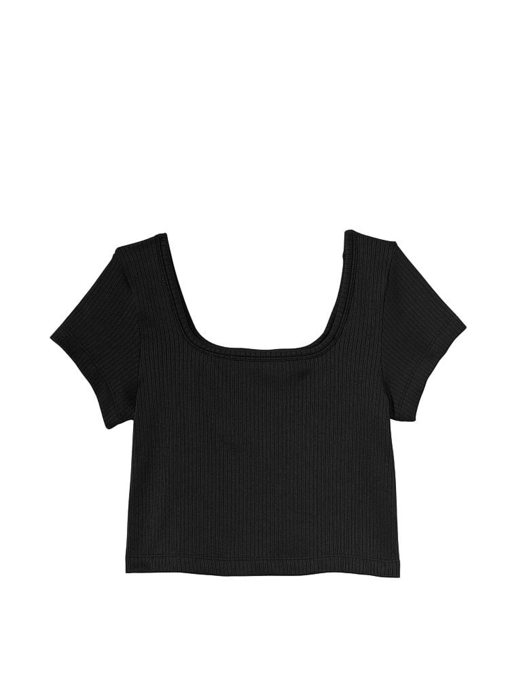 Pure Black Seamless Short Sleeve T-Shirt - Image 3 of 3