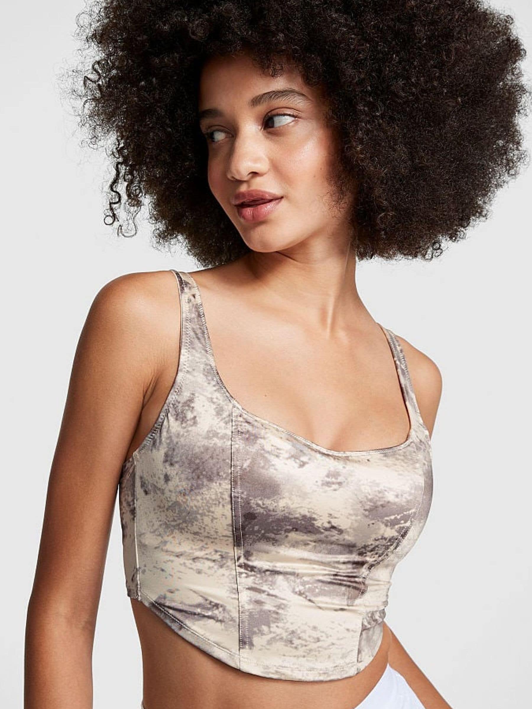 Cream Camo Satin Corset - Image 1 of 3