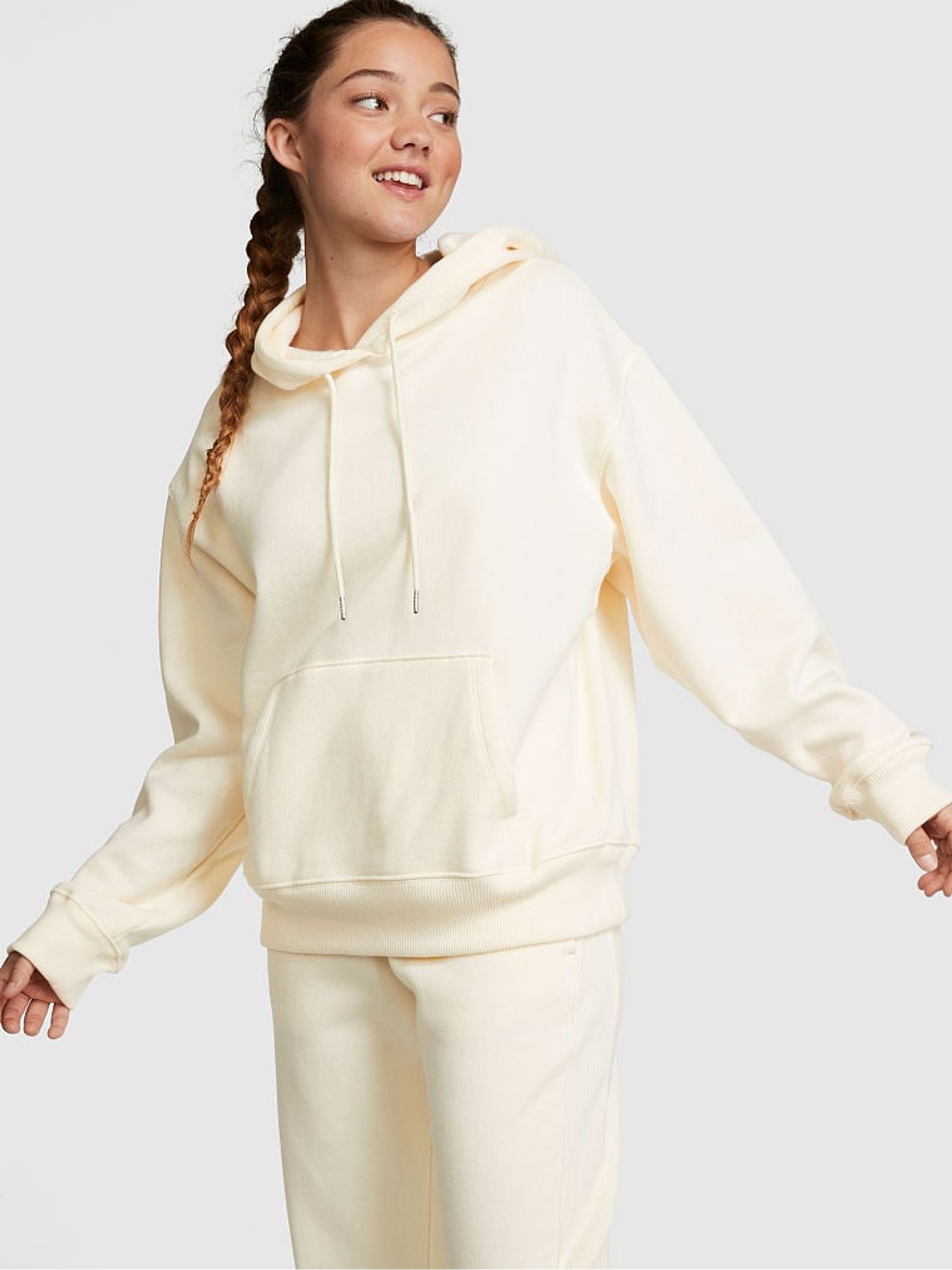 Cream Oversized Premium Fleece Oversized Hoodie - Image 1 of 3