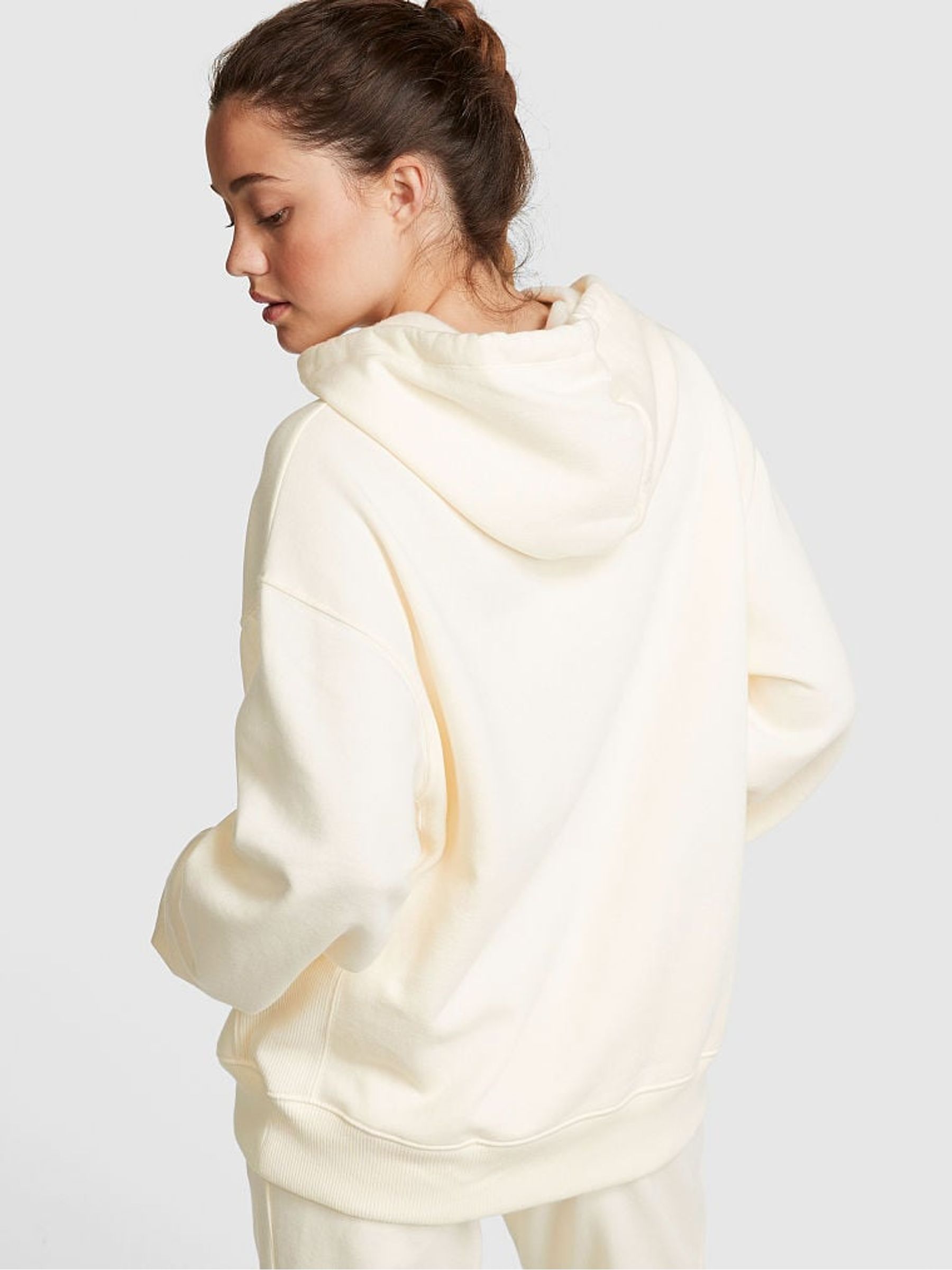 Cream Oversized Premium Fleece Oversized Hoodie - Image 2 of 3