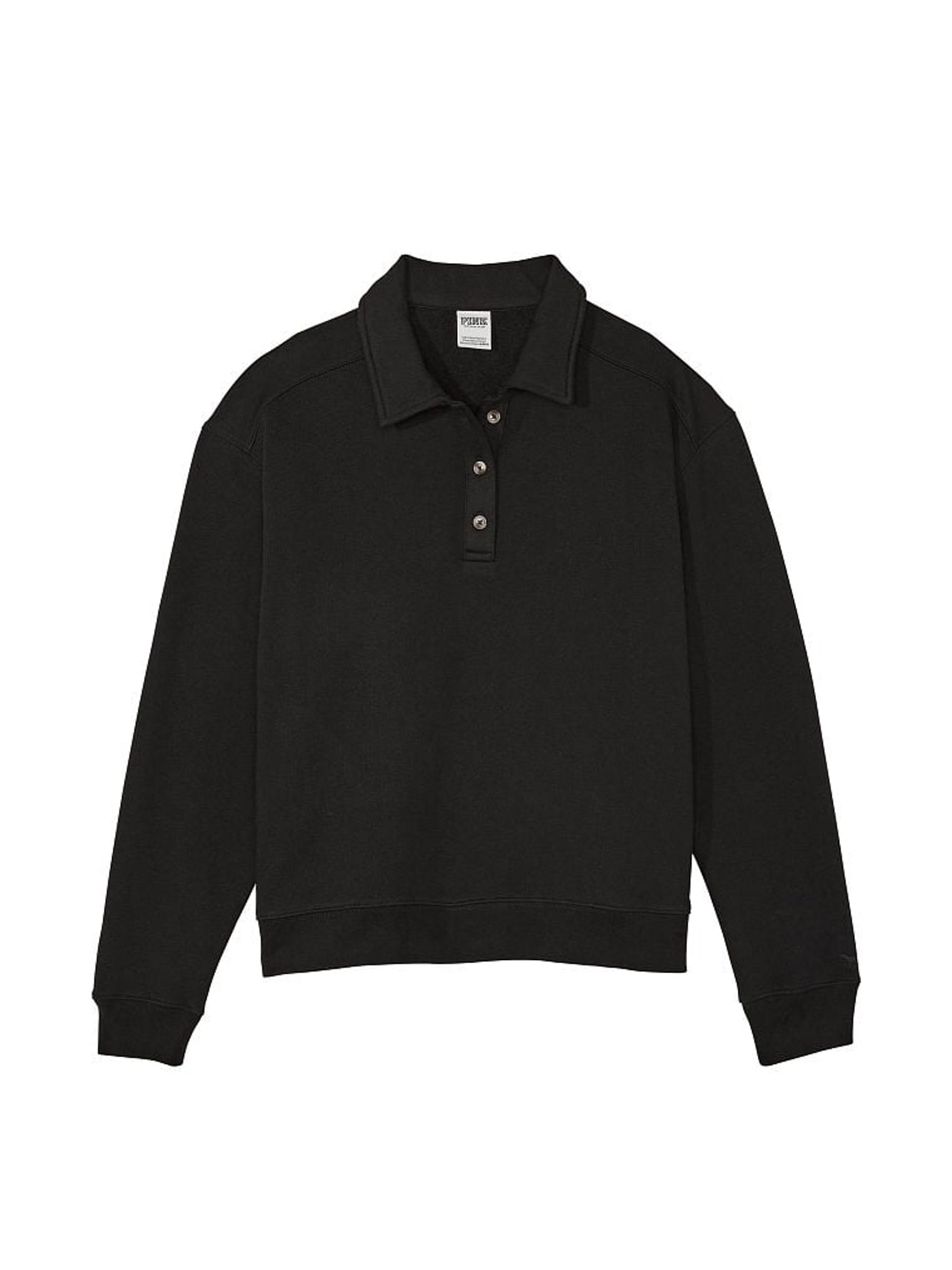 Pure Black Polo Sweatshirt - Image 3 of 3