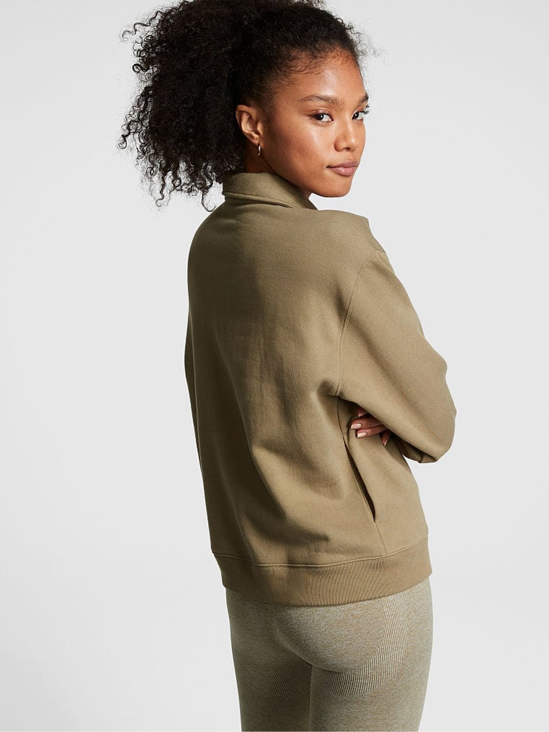 Dusted Olive Green Polo Sweatshirt - Image 2 of 3