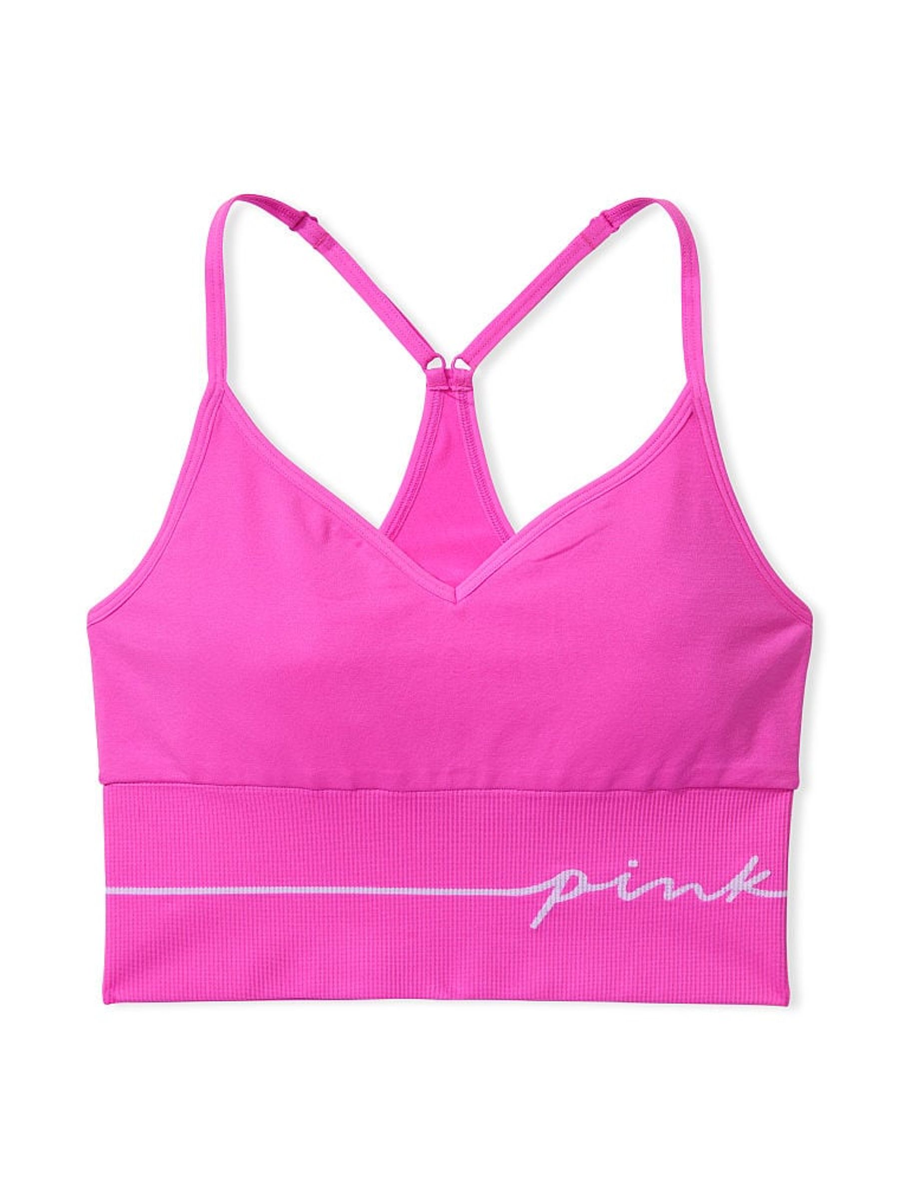 Pink Berry Cropped Sports Bra - Image 1 of 2