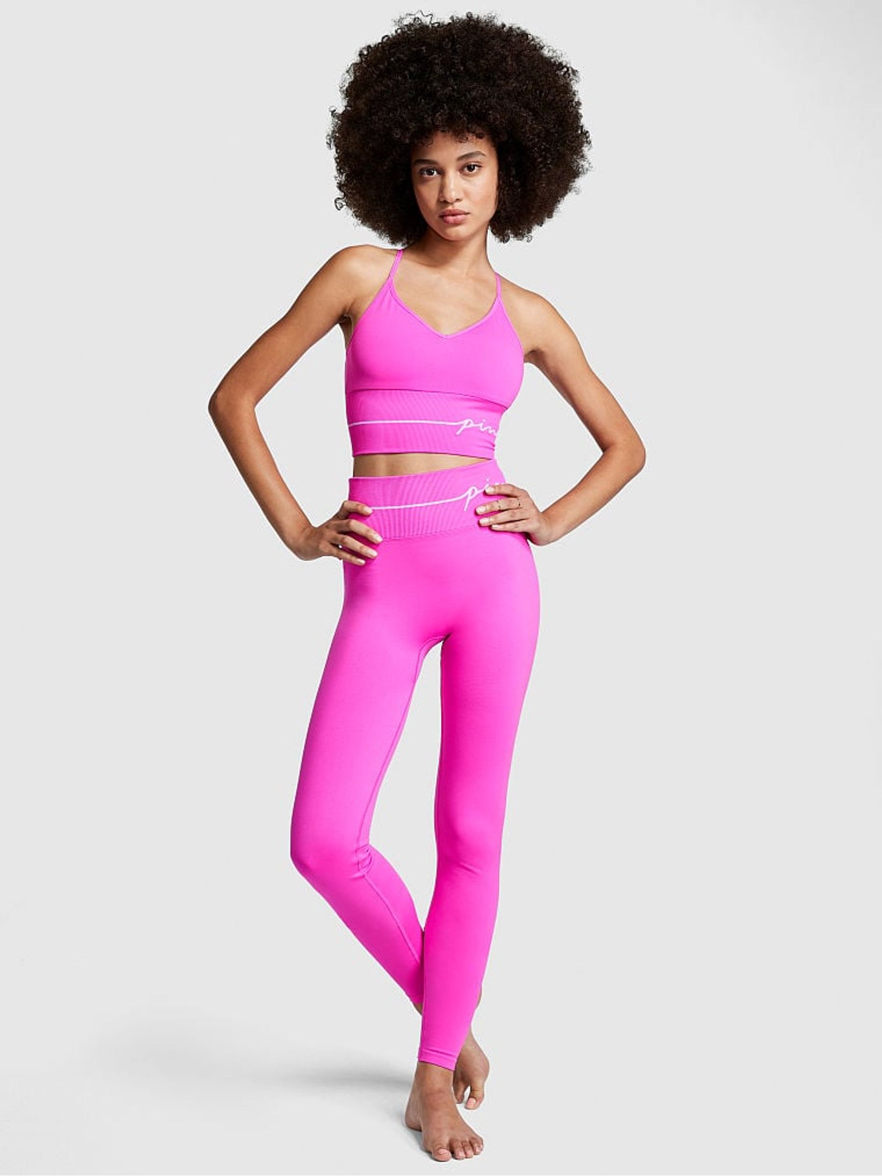 Pink Berry Cropped Sports Bra - Image 2 of 2