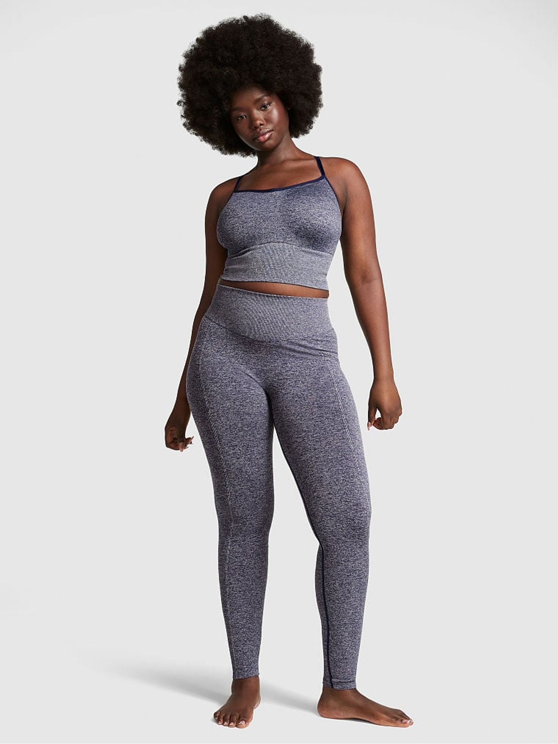 Midnight Navy Marl Blue Seamless Air Sports Bra - Image 3 of 4
