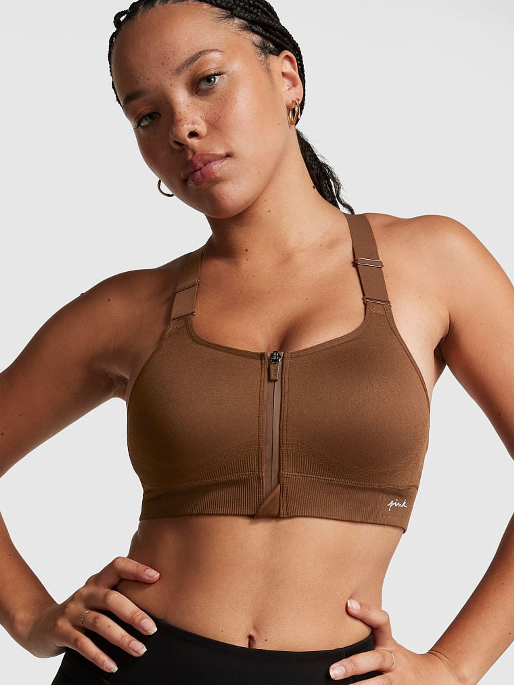 Chocolate Kiss Brown Seamless Air Sports Bra - Image 1 of 4