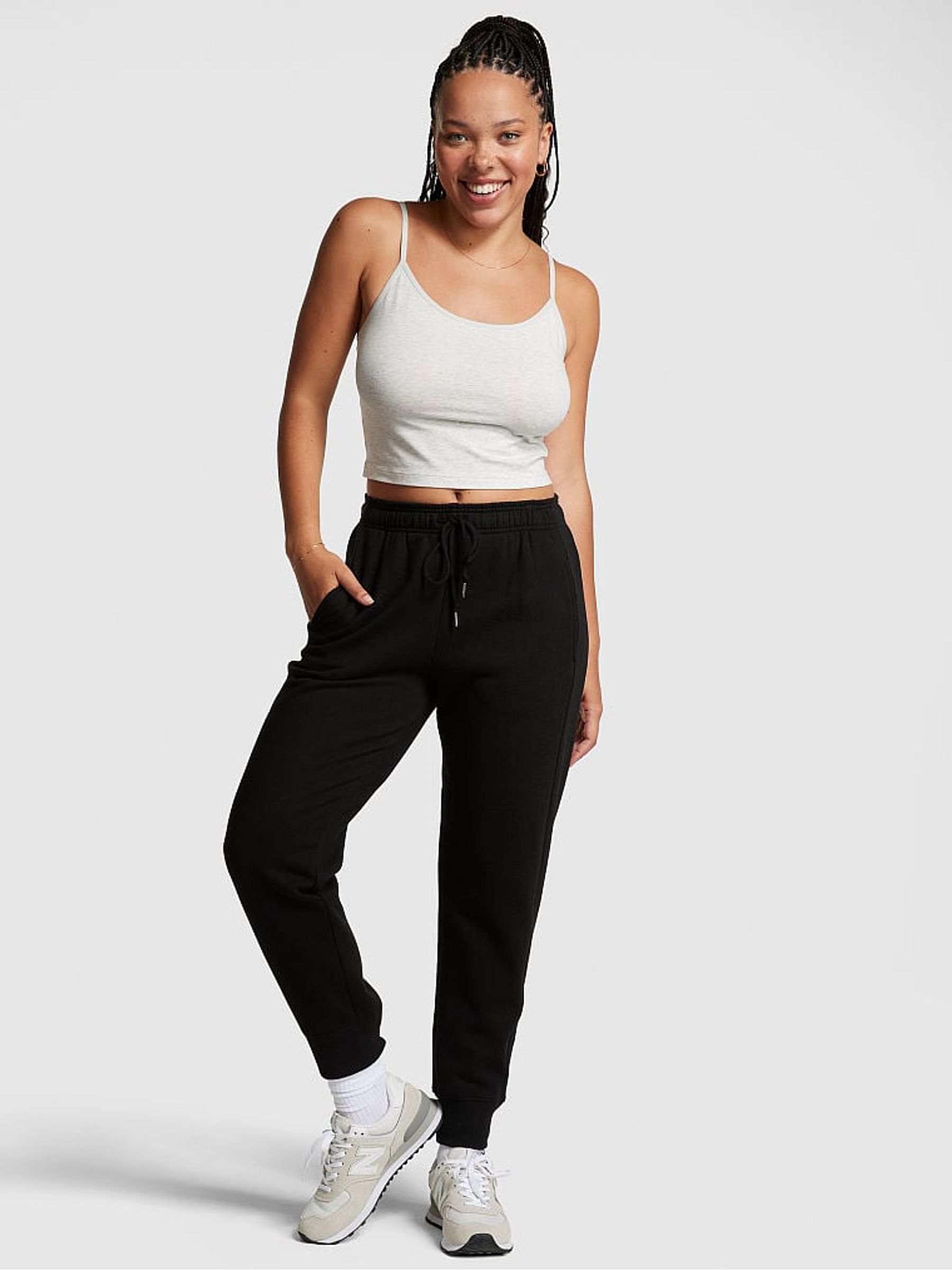 Pure Black Fleece Jogger - Image 1 of 4