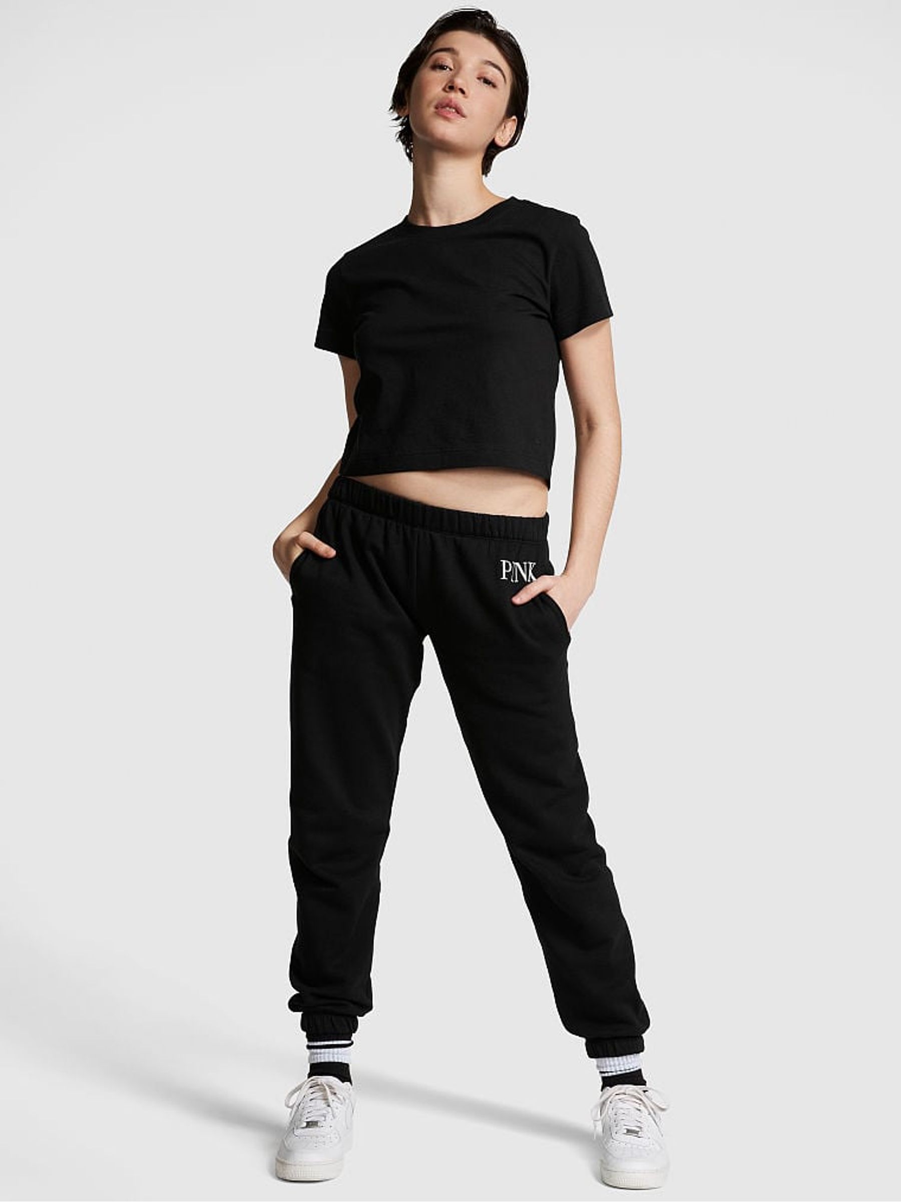 Pure Black Short Sleeve Shrunken T-Shirt - Image 3 of 4