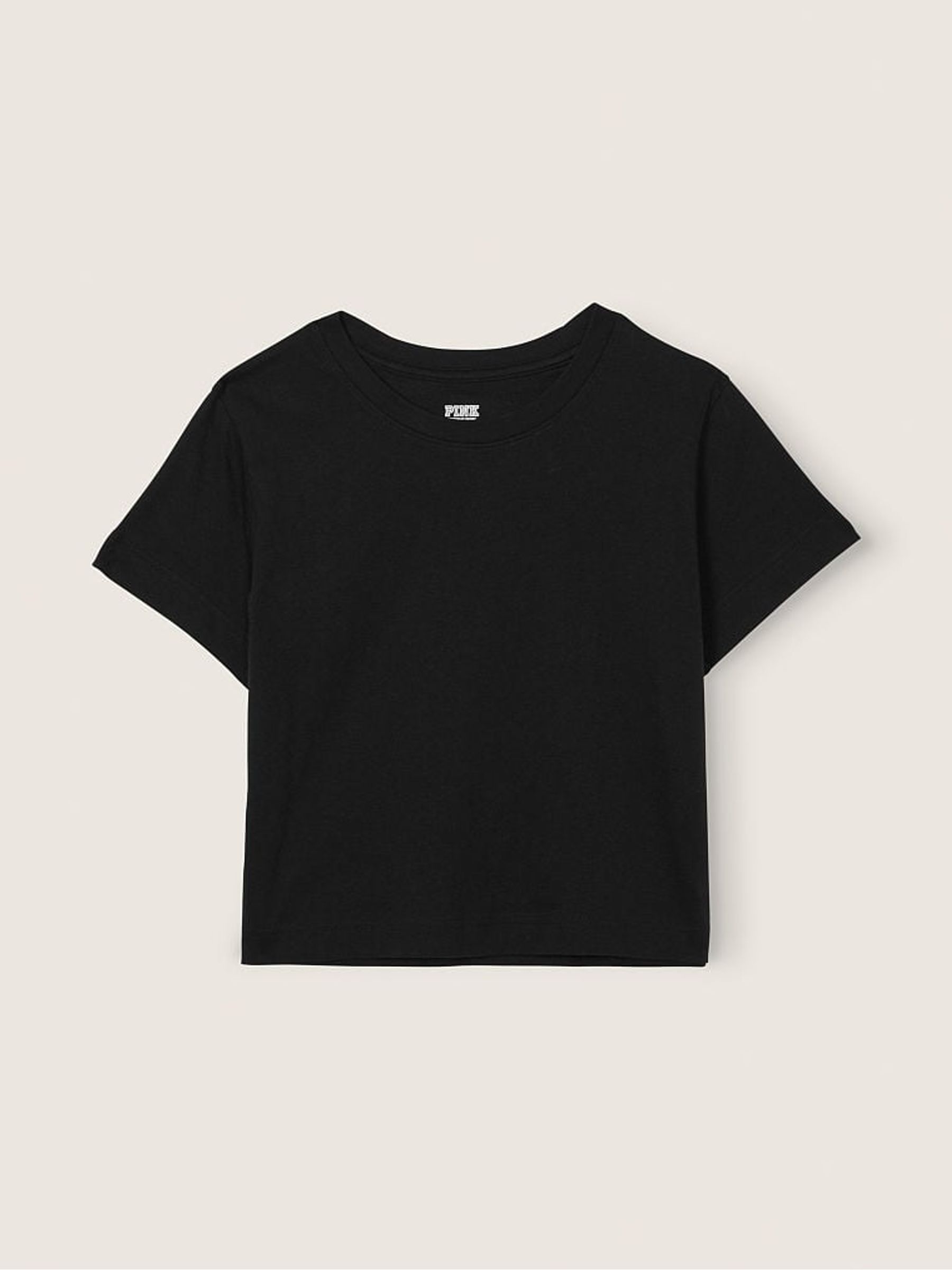 Pure Black Short Sleeve Shrunken T-Shirt - Image 4 of 4