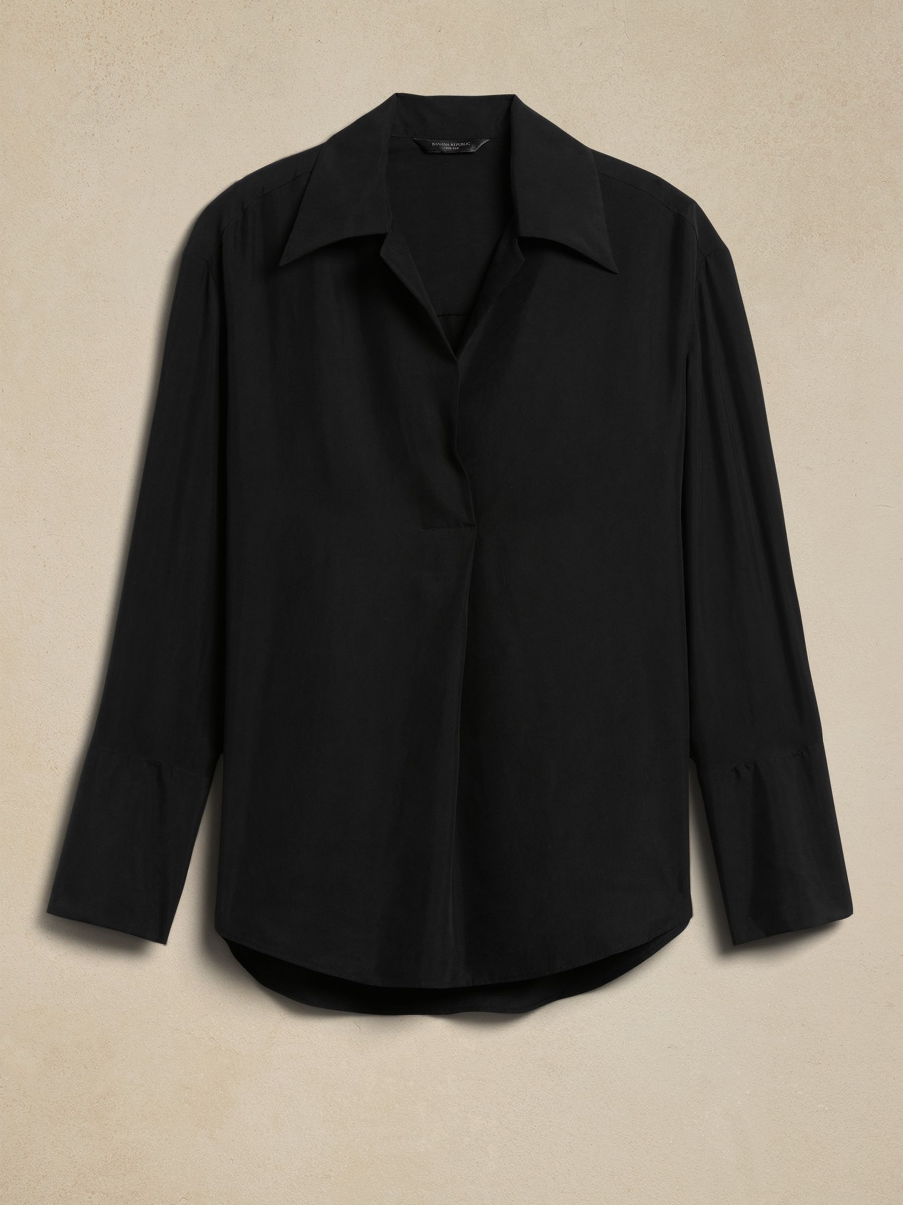 Banana Republic Black Aurora Mulberry Silk Shirt - Image 4 of 4
