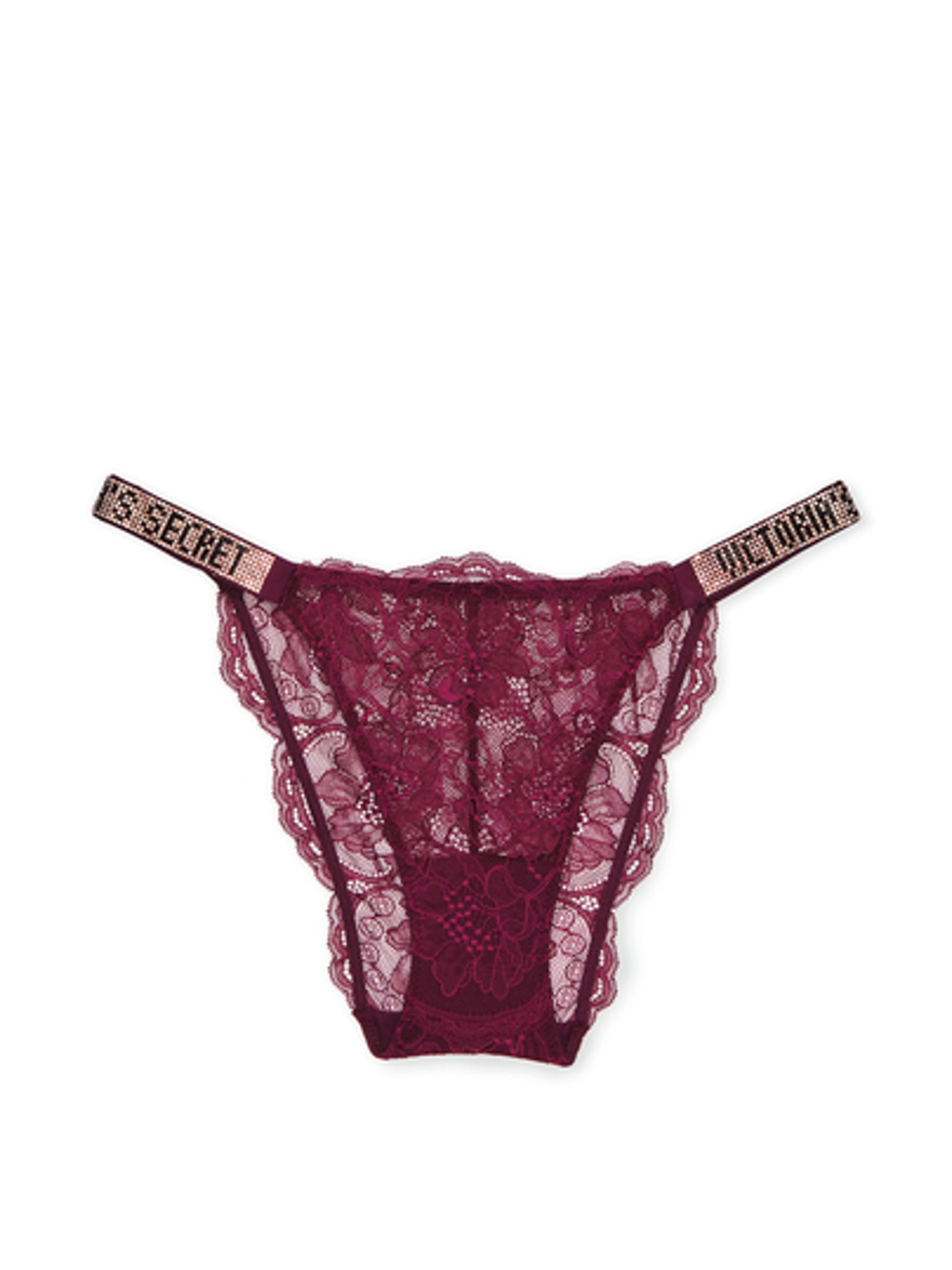 Kir Red Shine Strap Lace Bikini Knickers - Image 3 of 3