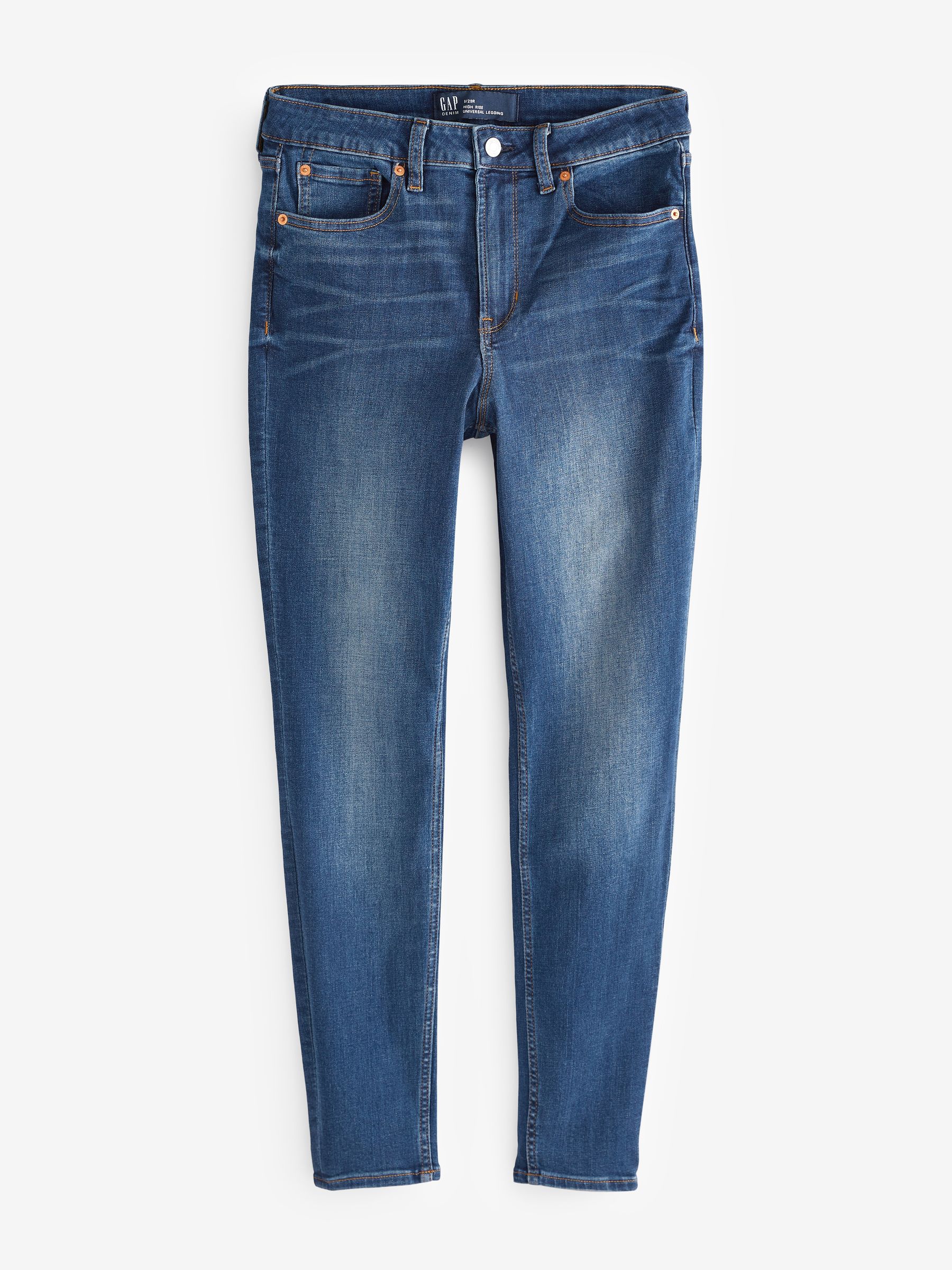 Mid Indigo Blue Super Skinny Stretch High Waisted Jeggings | Gap