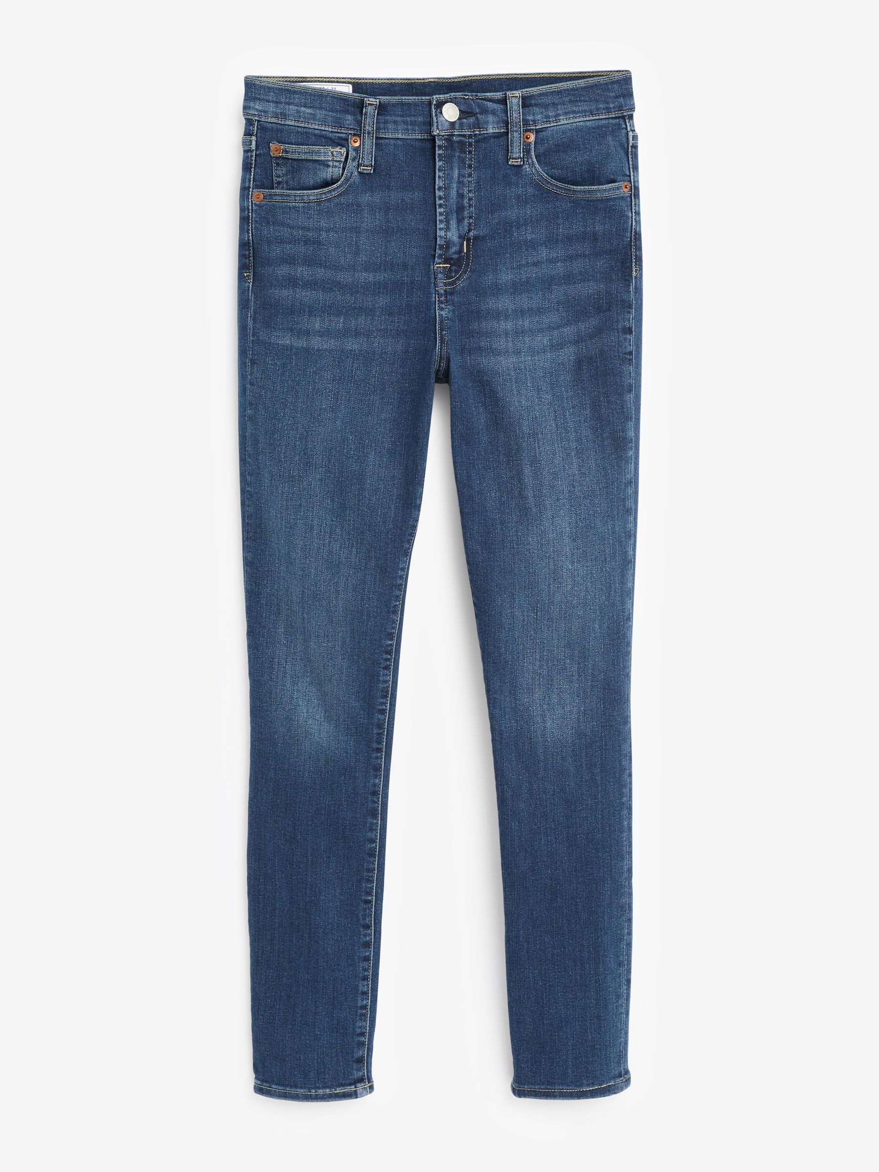 Mid Indigo Blue High Waisted Stretch Skinny Jeans - Image 6 of 6