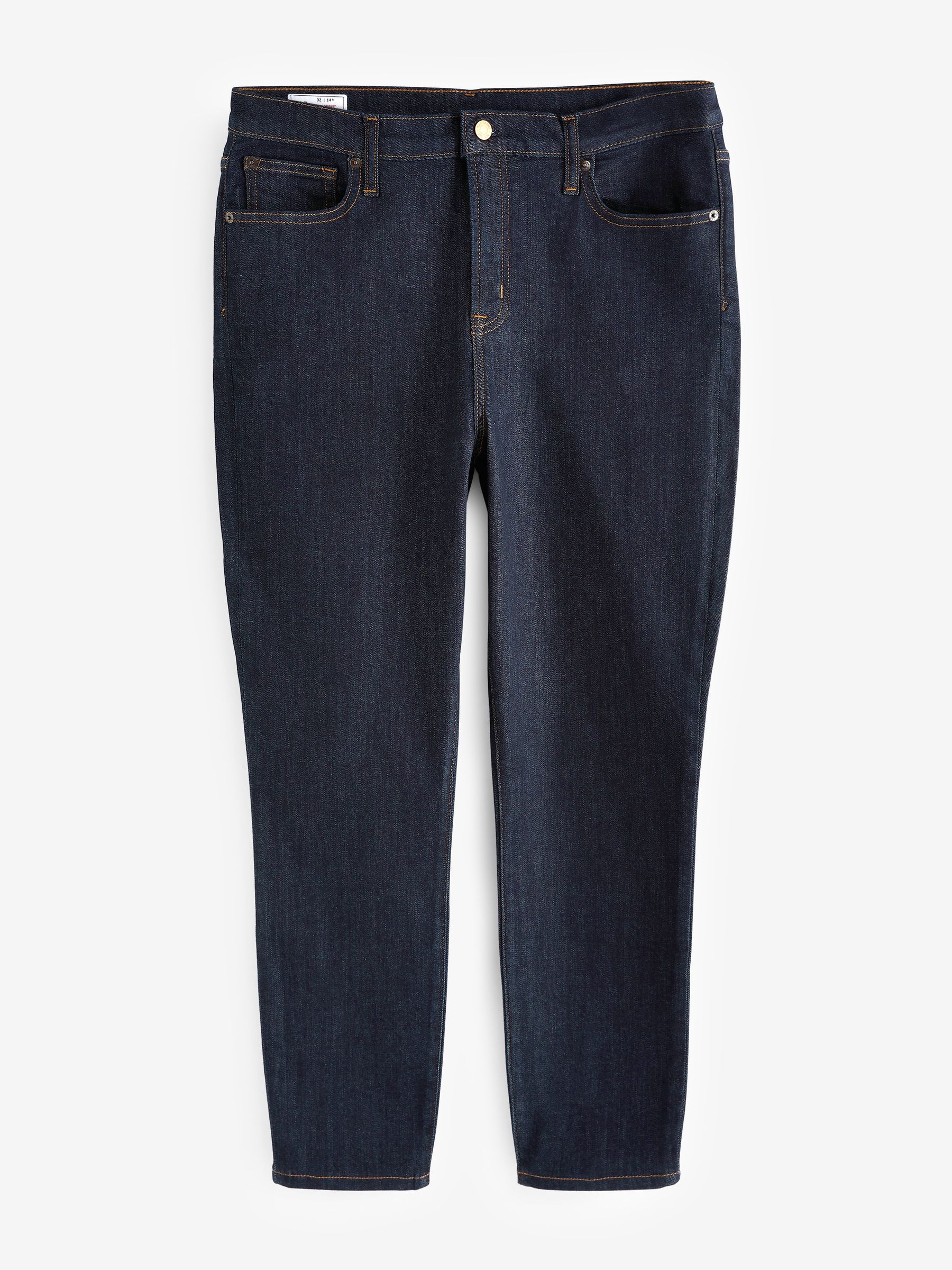 Dark Indigo Blue High Waisted Stretch Skinny Jeans - Image 6 of 6