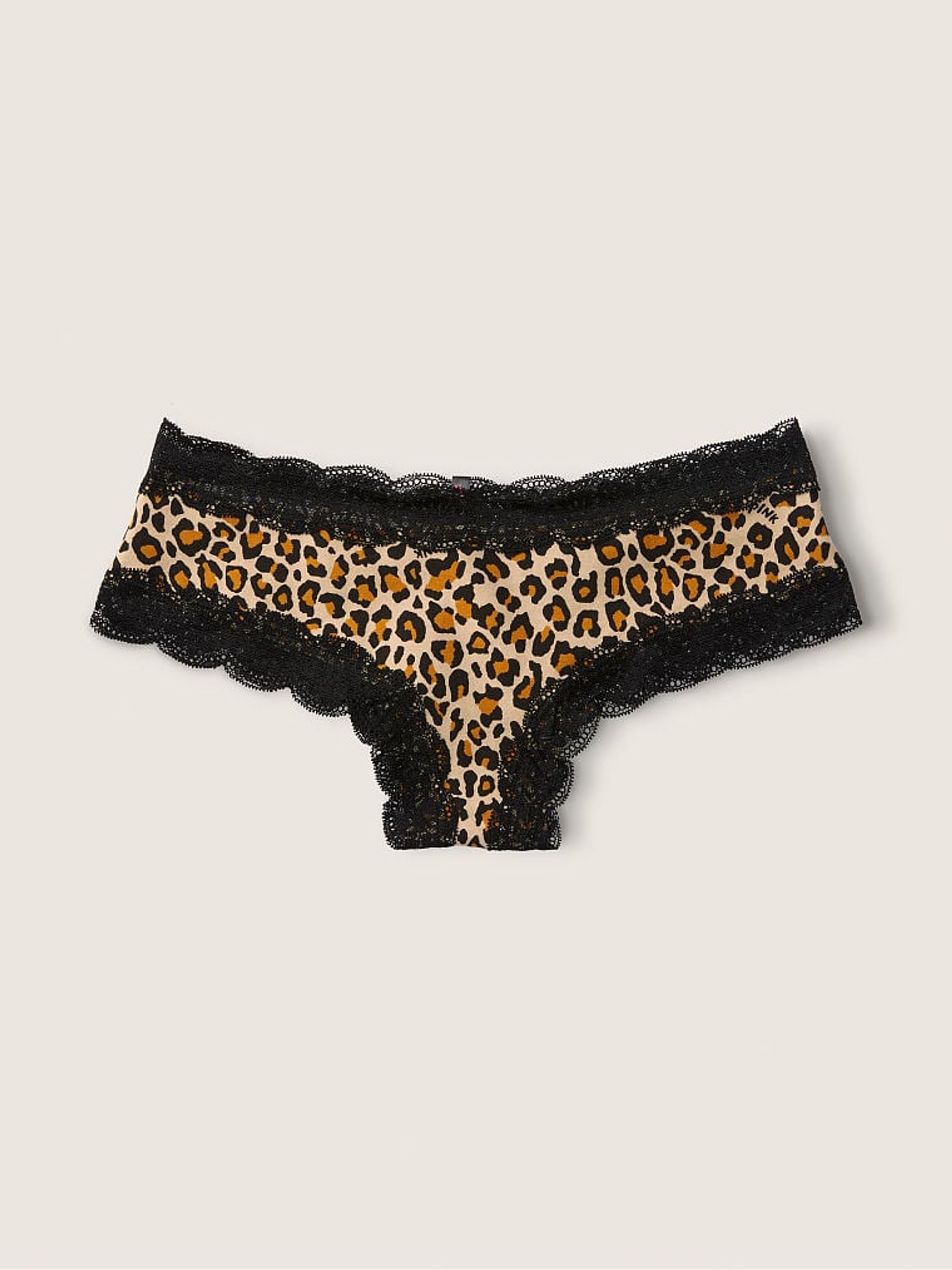 Leopard Black Cheeky Lace Trim Knickers - Image 3 of 3