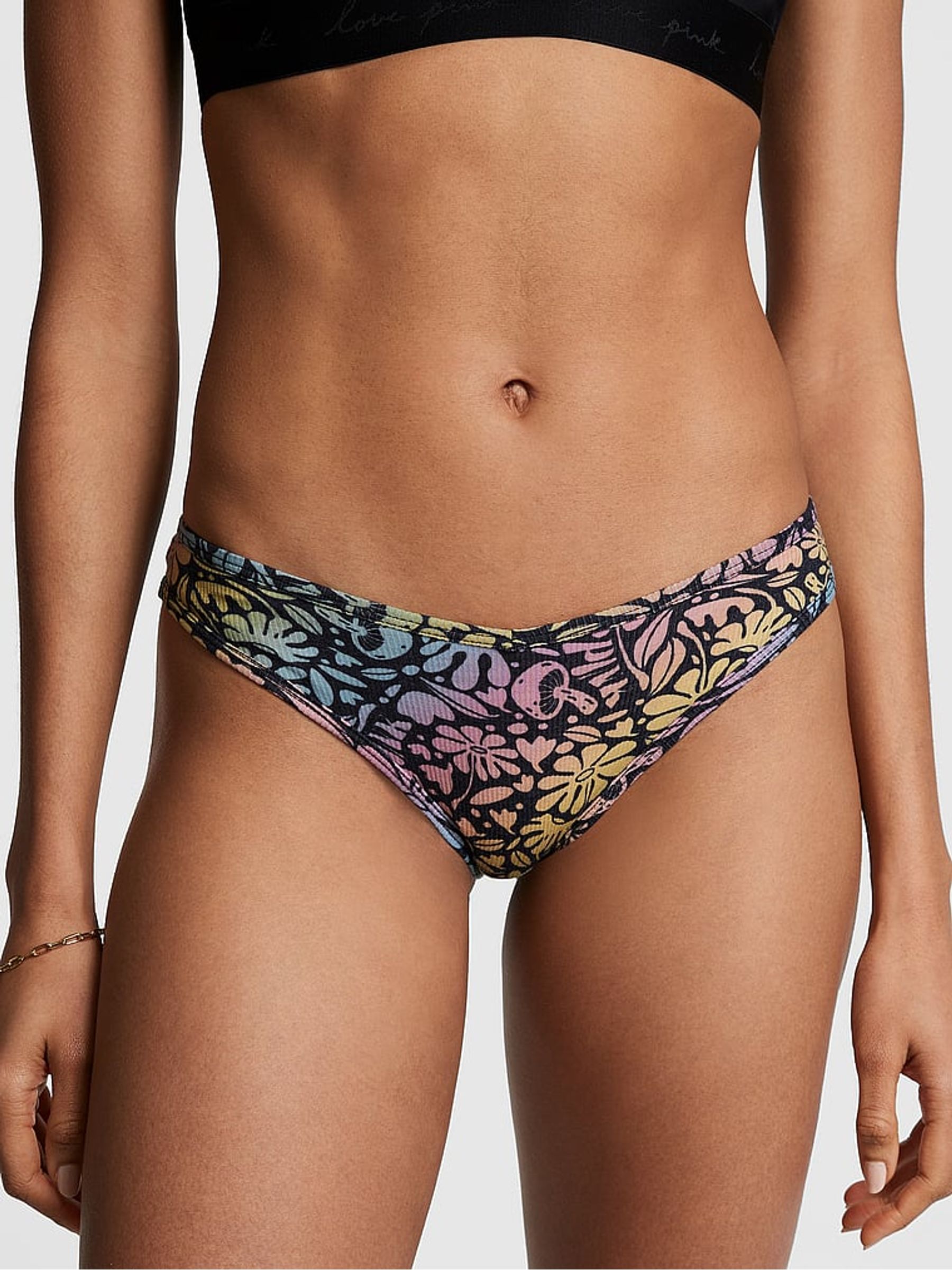 Pure Black Groovey Cotton Bikini Knickers - Image 1 of 1
