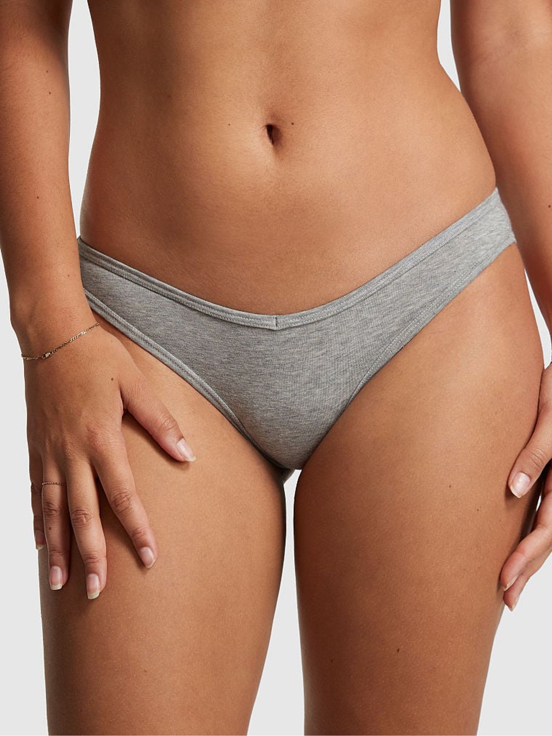 Heather Charcoal Groovey Cotton Bikini Knickers - Image 1 of 4