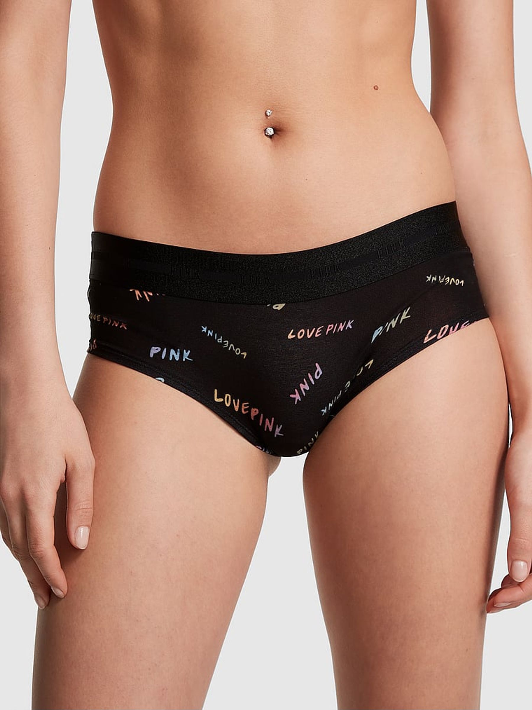 Pure Black Logo Hipster Knickers - Image 1 of 2