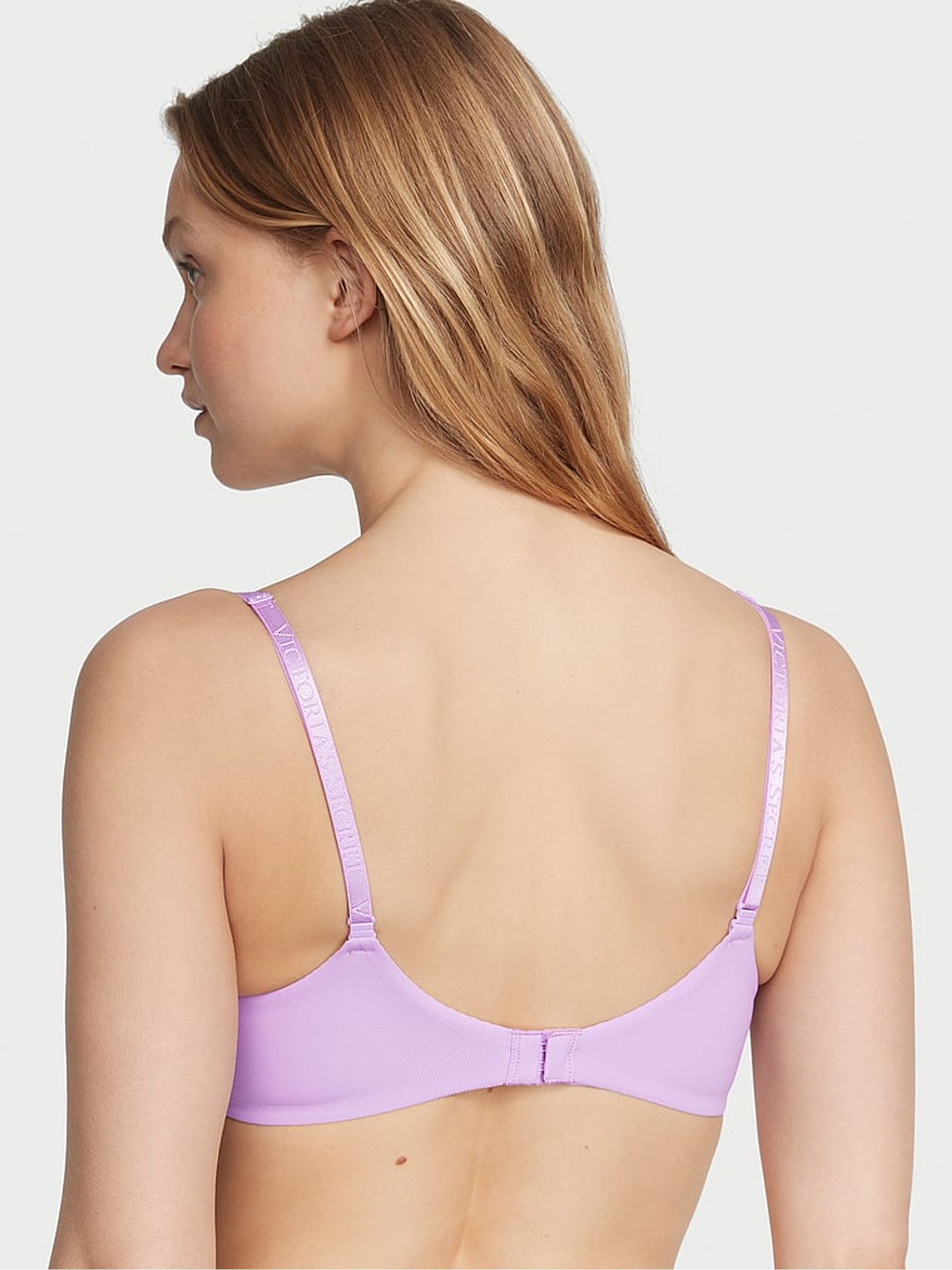 Silky Lilac Purple Rib Micro Add 2 Cups Push Up Bra - Image 2 of 3