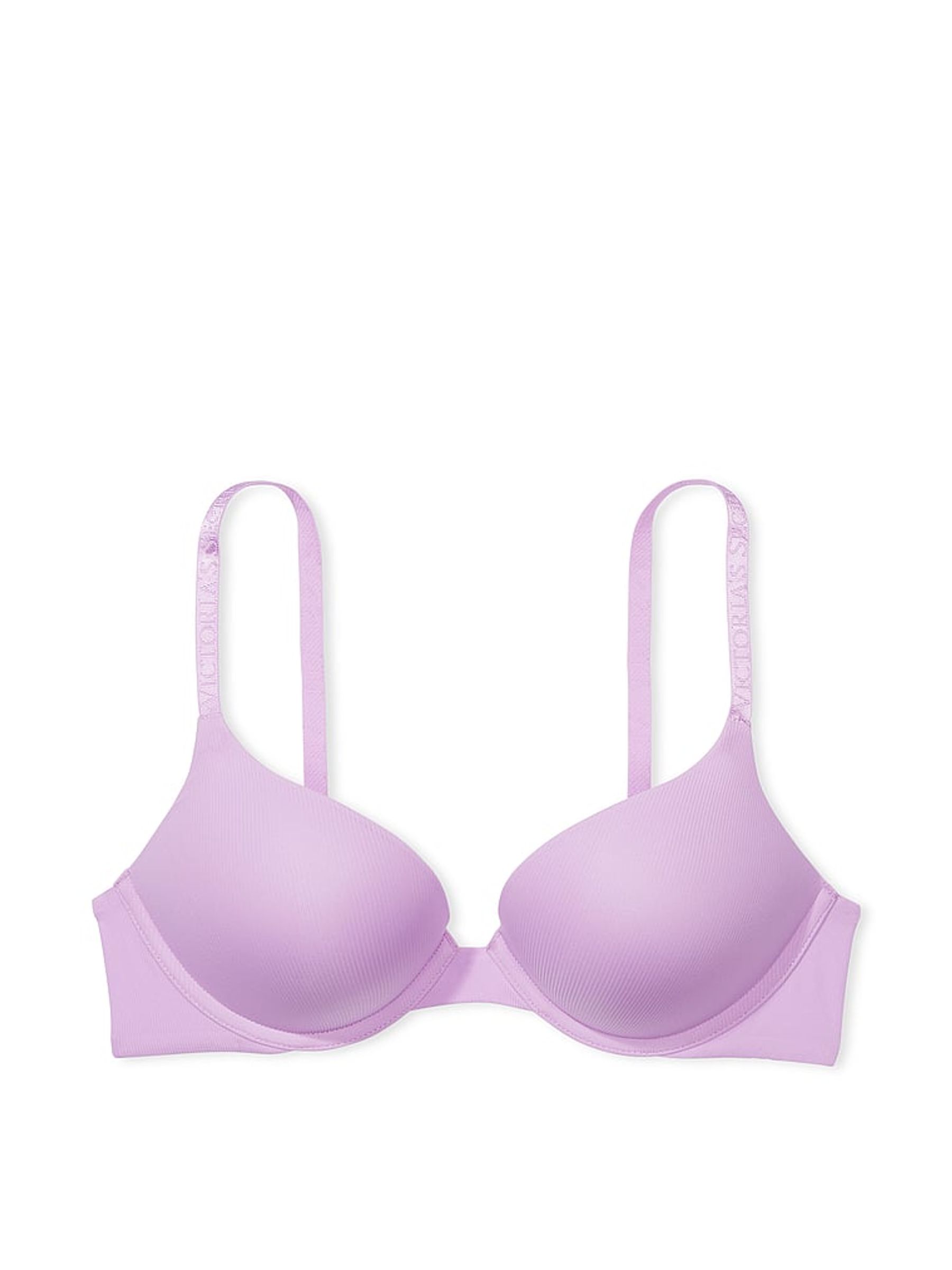 Silky Lilac Purple Rib Micro Add 2 Cups Push Up Bra - Image 3 of 3
