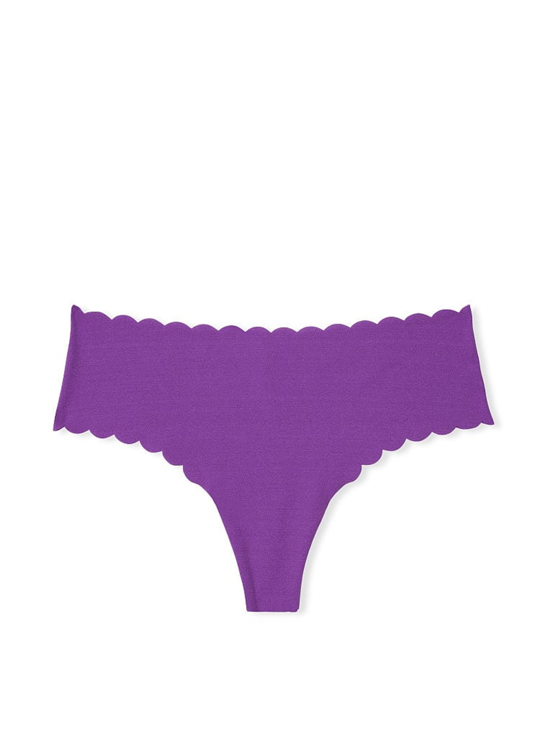 New Violetta Purple Scalloped Thong Knickers - Image 3 of 3
