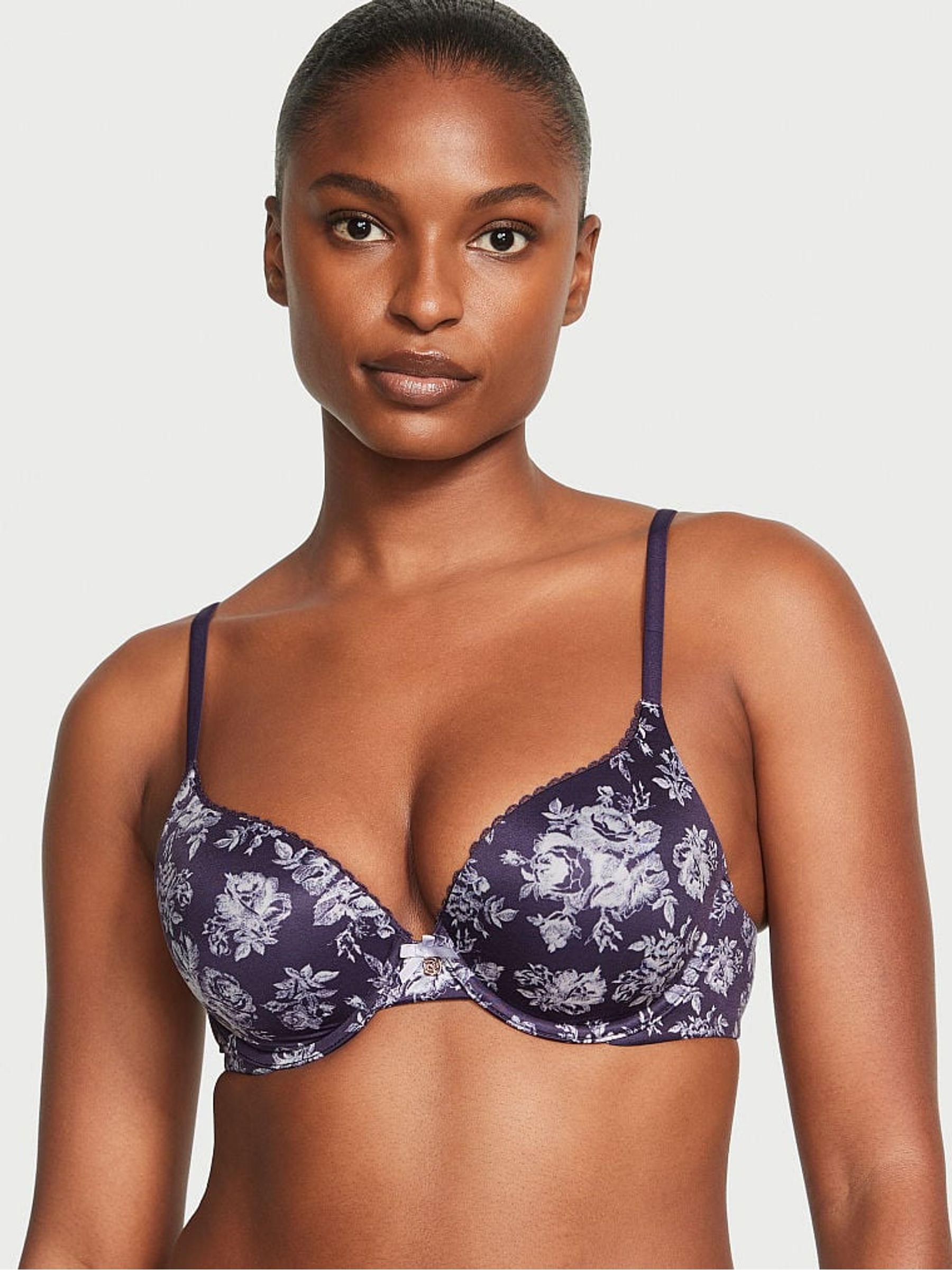 Valiant Purple Floral Full Cup Push Up Bra - Image 1 of 4