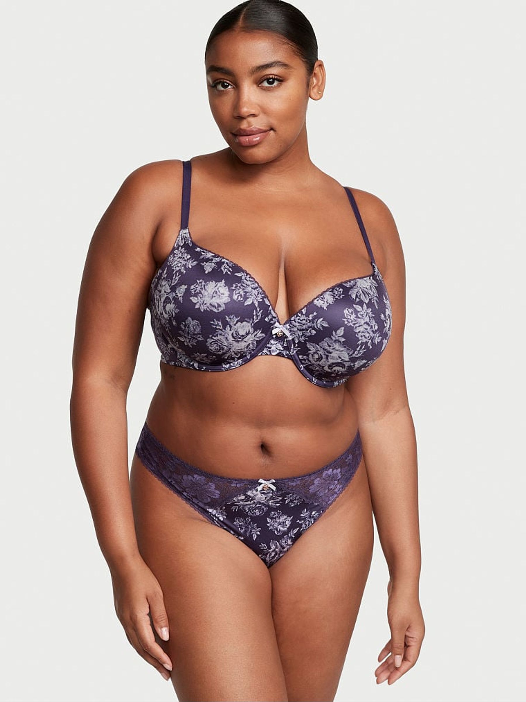 Valiant Purple Floral Full Cup Push Up Bra - Image 3 of 4
