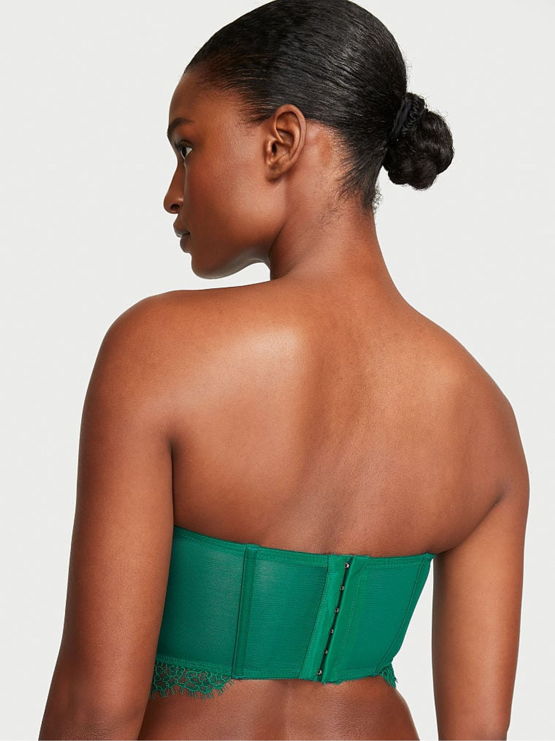 Spruce Green Lace Corset Strapless Corset Top - Image 3 of 5