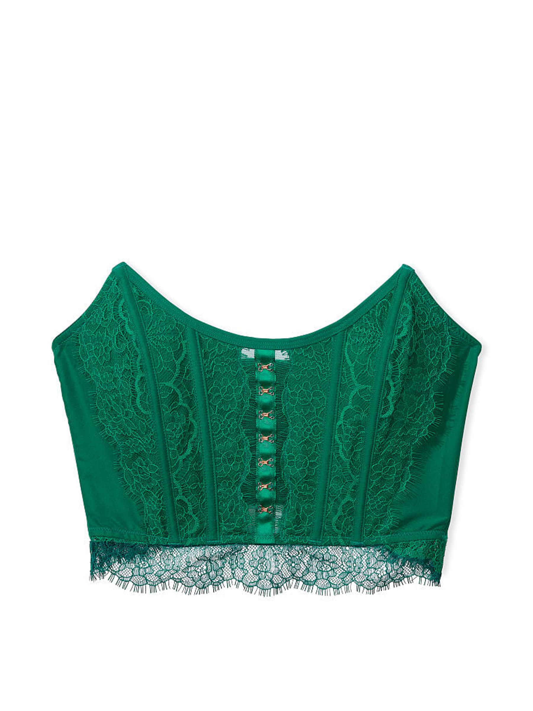 Spruce Green Lace Corset Strapless Corset Top - Image 5 of 5