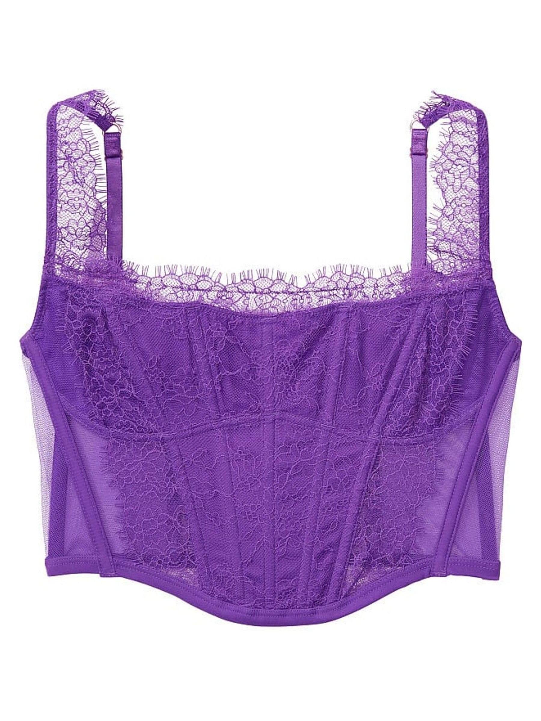 purple bustier crop top